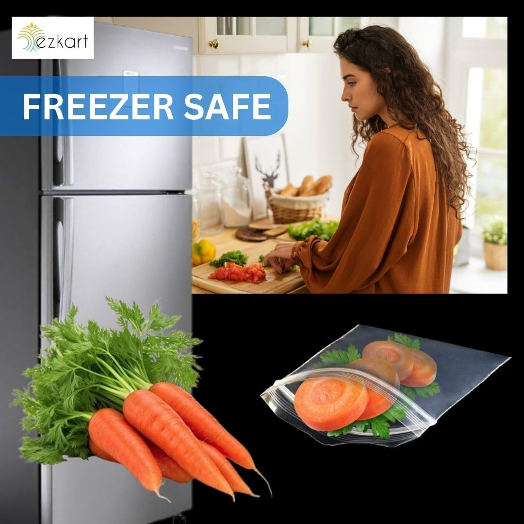 ezkart| 100x Strong Resealable Zip Lock Bags | Reusable Clear Plastic Bags | Ideal for Food Storage Jewellery Medicine (100, 1.5 x 2.5 Inch) - Image 9