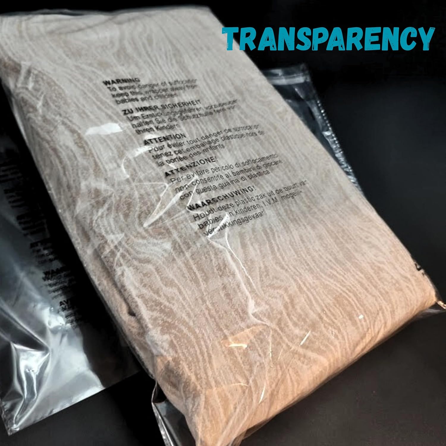 100 Clear Self Seal Clothing Bags with Safety Warning Peel & Seal RESEALABLE Polypropylene Shirt,T-shirt garments clothing Display storage Postal Packing Sacks MAILERS DVIVA Size (6.5"x9") (152x229mm) - Image 6