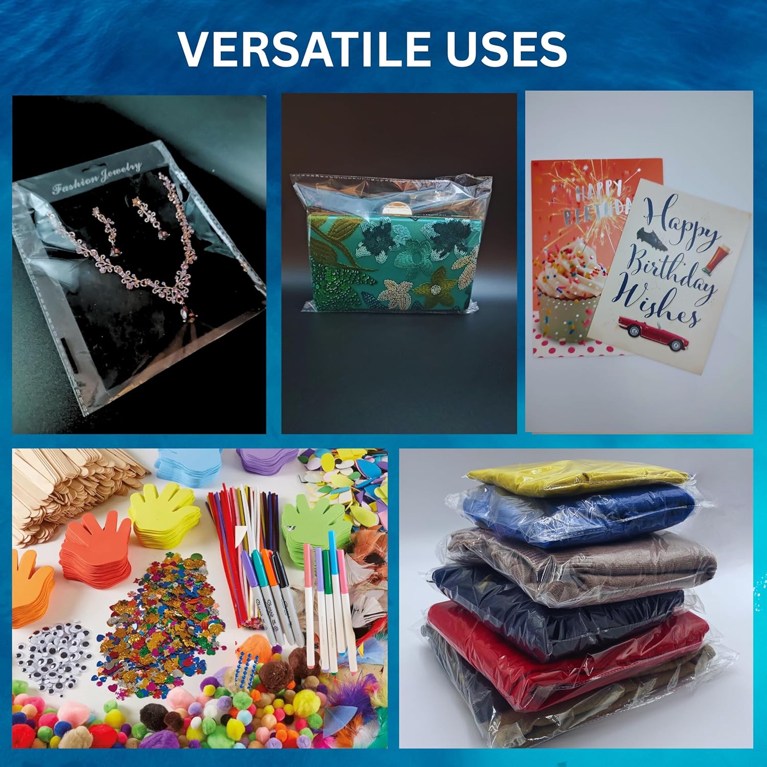 100 Clear Self Seal Clothing Bags with Safety Warning Peel & Seal RESEALABLE Polypropylene Shirt,T-shirt garments clothing Display storage Postal Packing Sacks MAILERS DVIVA Size (6.5"x9") (152x229mm) - Image 7