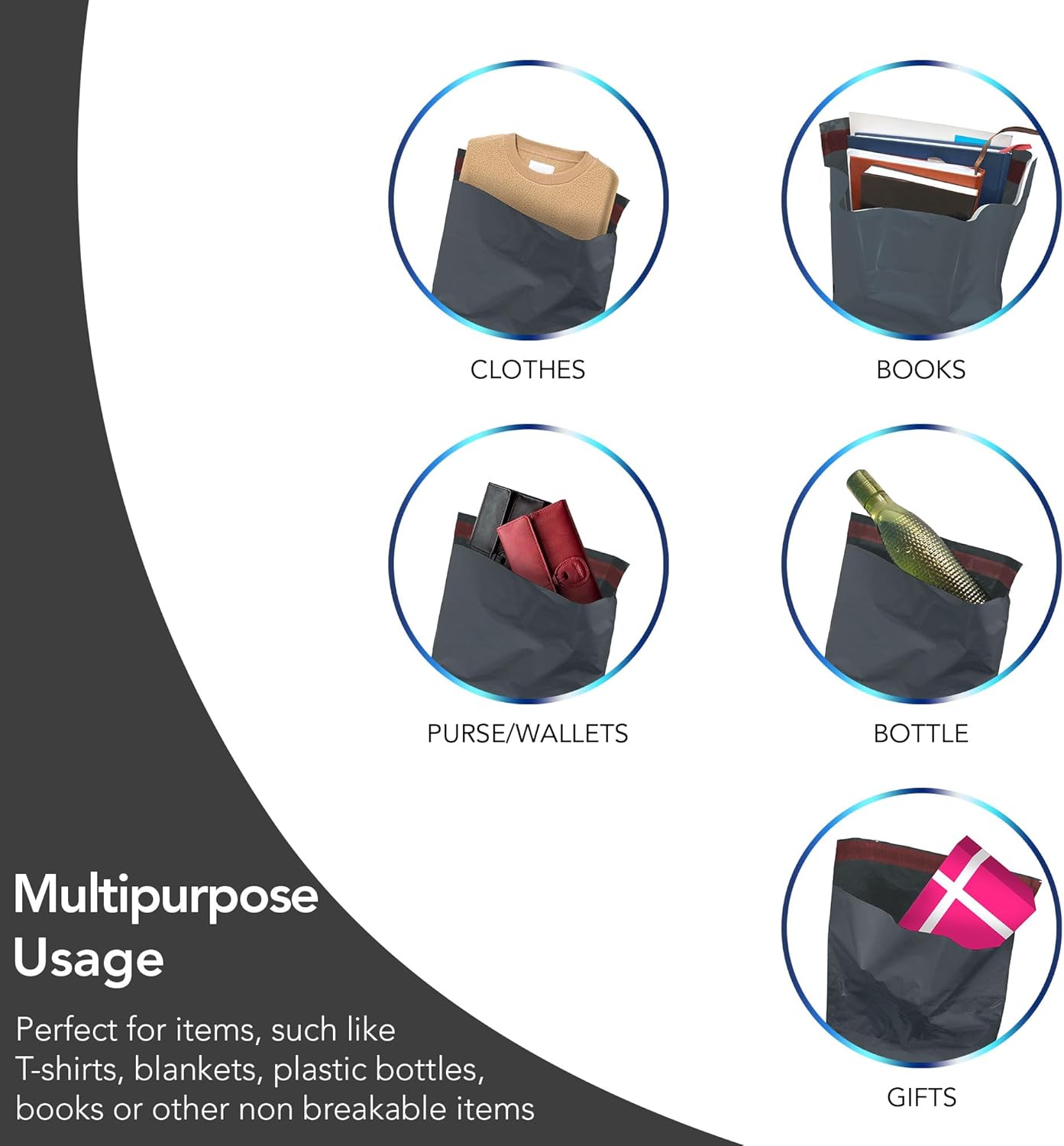 iSOUL 50pcs Assorted Mailers - Grey Parcel Bags, 10x14 Sizes, Self Seal Poly Postal Bags for Small to Large Mailing & Shipping - Image 8