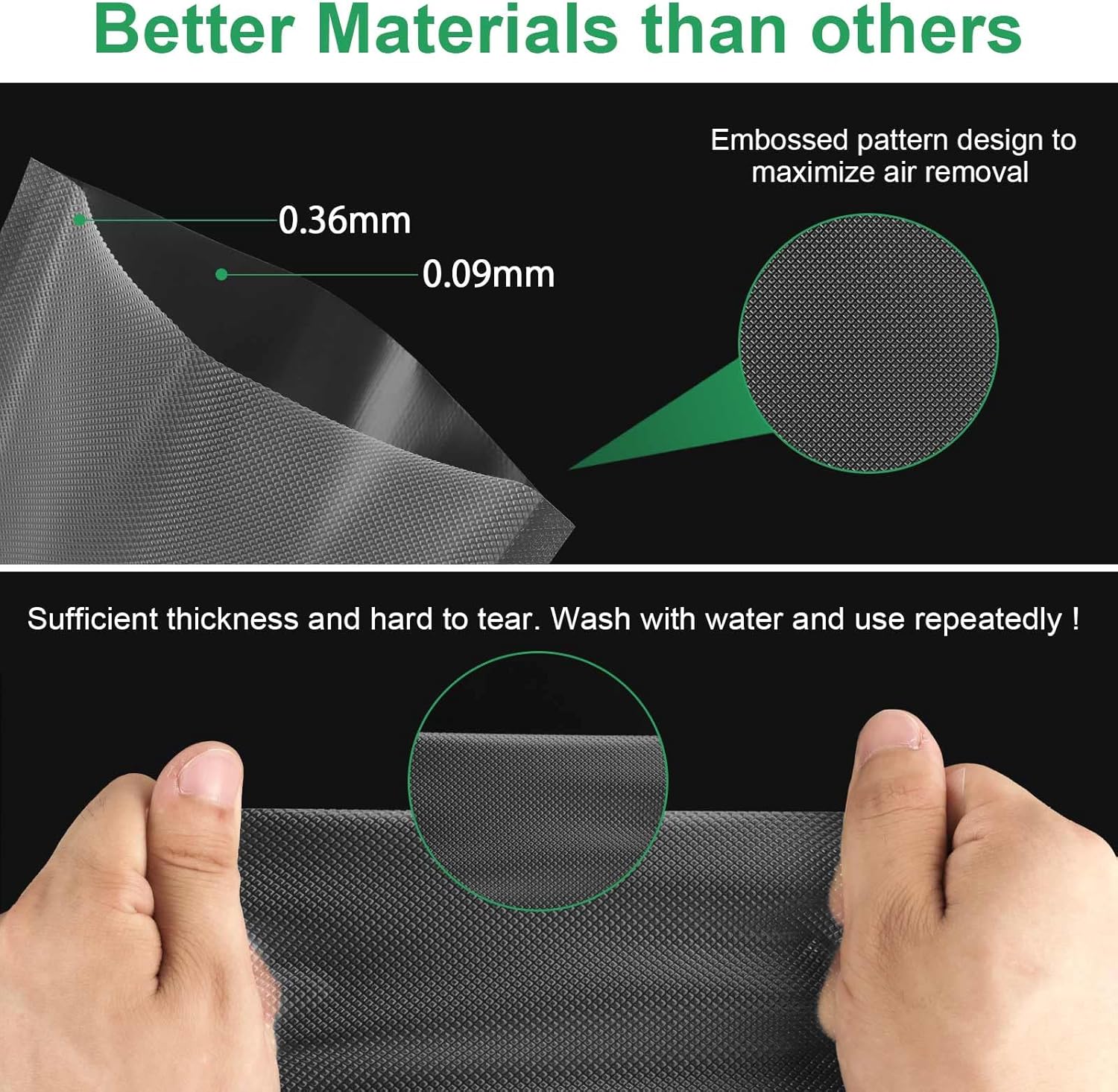 Gokilife Vacuum Sealer Bags Rolls - 2 Rolls 25 x 600 cm Sous Vide Bags, BPA Free, Durable Commercial Customized Size Food Bags for Food Storage and Sous Vide Cooking - Image 2