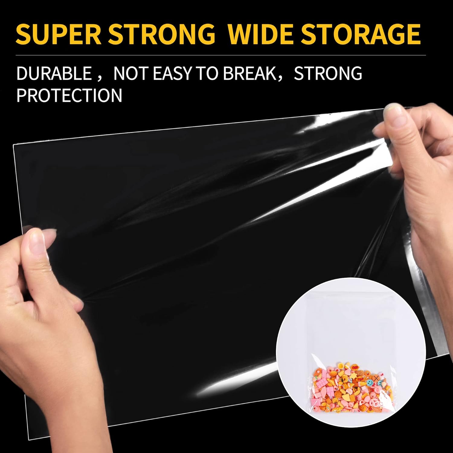 A6 Clear Self-adhesive Bags 100 Pack, Self Sealing Cellophane Display Bags/Sealable Bags, Food Safe, Cello Bags OPP for Cookies,Cards,Envelopes,Pictures (4.1 x 5.9 Inches) - Image 3