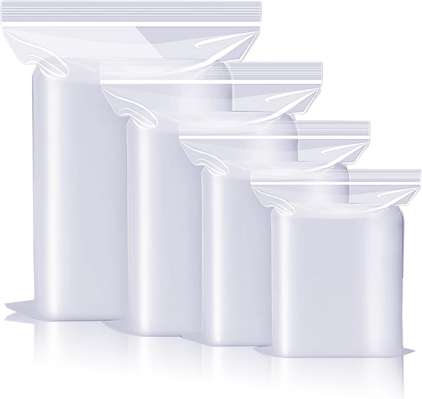 Resealable Plastic Grip Seal Bags, Clear, for Storage of Nuts, Grains, Collectibles, Clothes - 10X15cm 100PCS