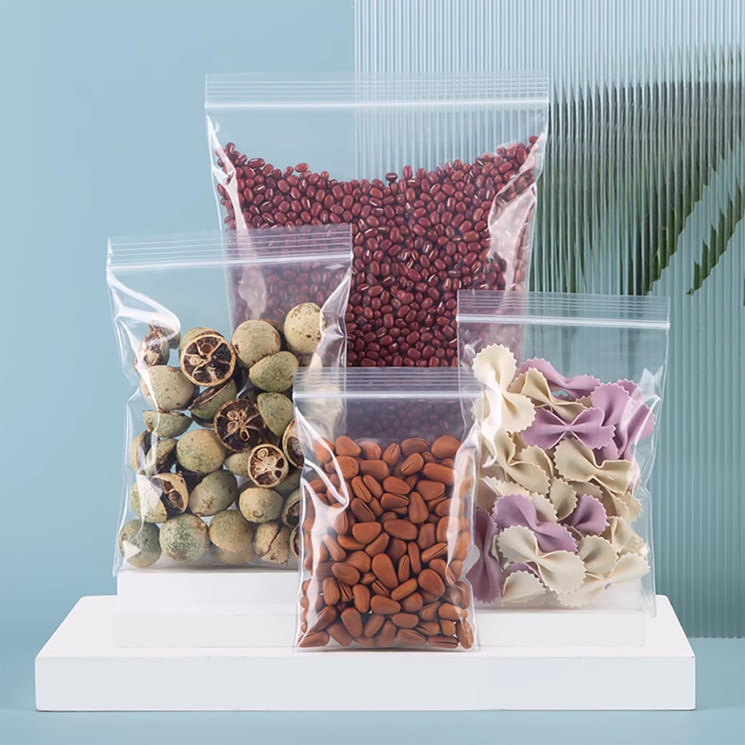 Resealable Plastic Grip Seal Bags, Clear, for Storage of Nuts, Grains, Collectibles, Clothes - 10X15cm 100PCS - Image 4