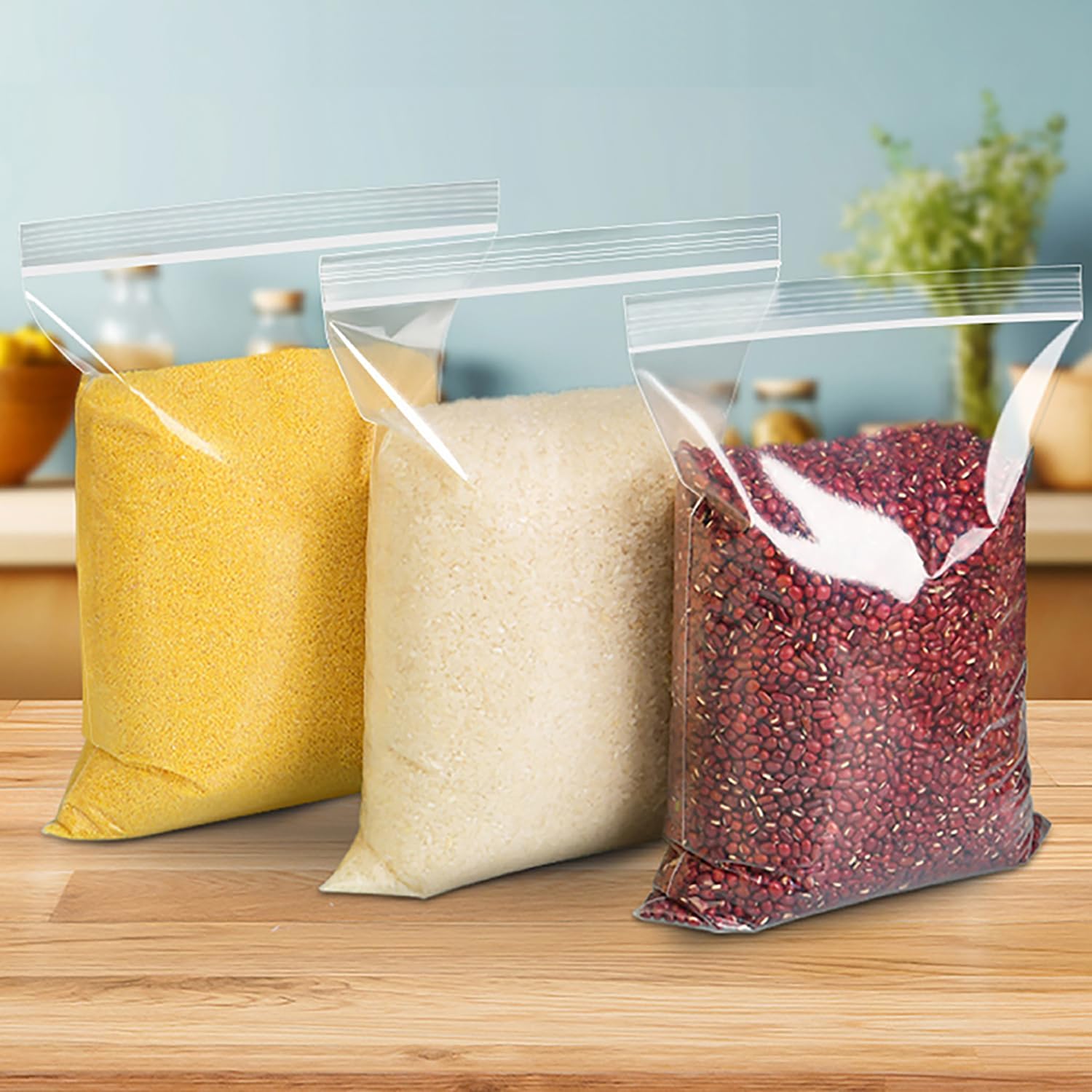 Resealable Plastic Grip Seal Bags, Clear, for Storage of Nuts, Grains, Collectibles, Clothes - 10X15cm 100PCS - Image 5