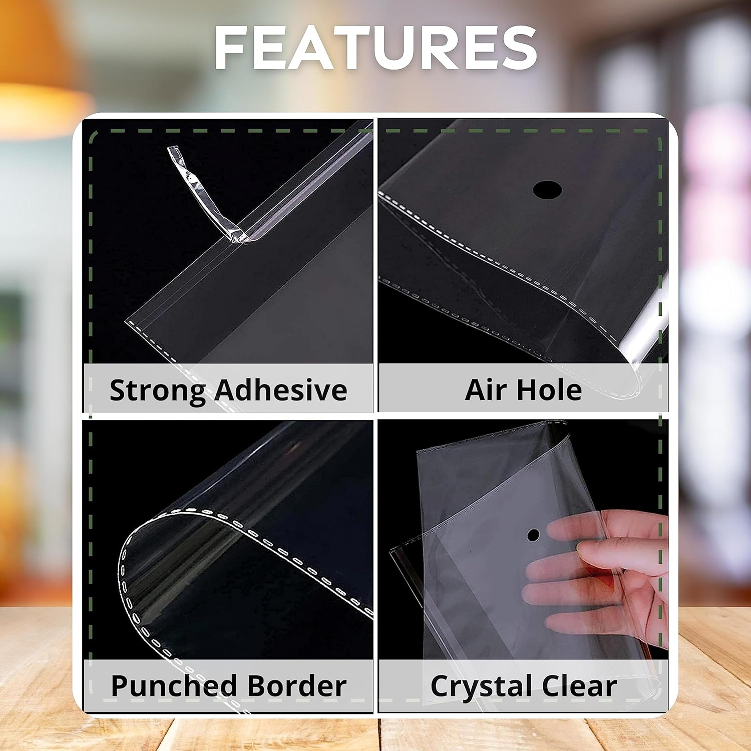 JeeJaan® 100 Pcs of Clothing Packaging Bags 12 x 15 in T-Shirt Bag 300 x 380 mm Clear Opp Bags for Postage - Image 5