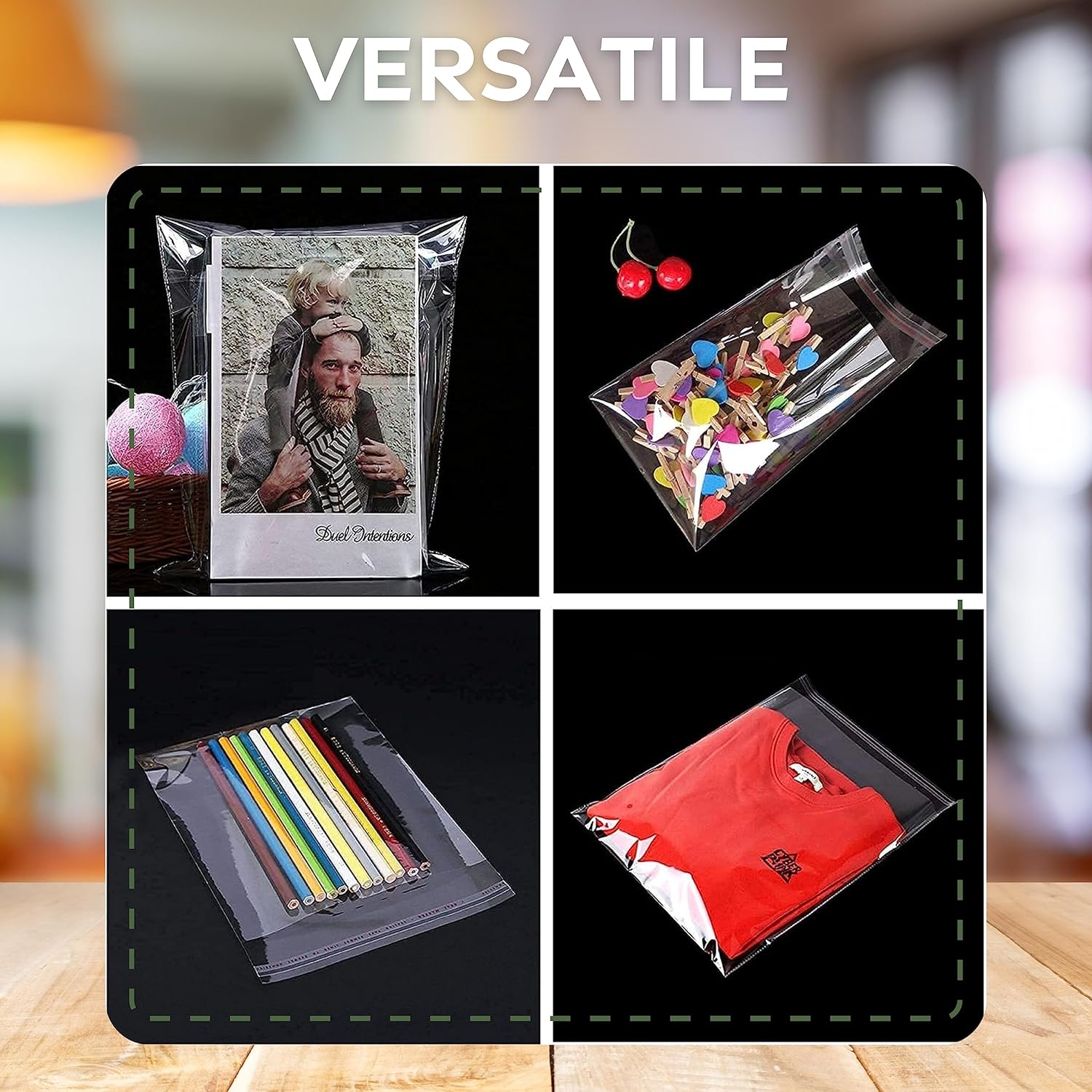 JeeJaan® 100 Pcs of Clothing Packaging Bags 12 x 15 in T-Shirt Bag 300 x 380 mm Clear Opp Bags for Postage - Image 6