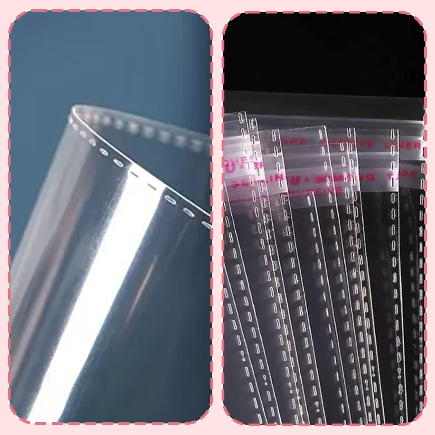 Clear Self-Adhesive Cellophane Bags, 200 Pcs, 5 x 15 cm, 50 µm, Airtight, Disposable, Polypropylene (PP) Plastic, Self-Adhesive Closure, Transparent - Image 6