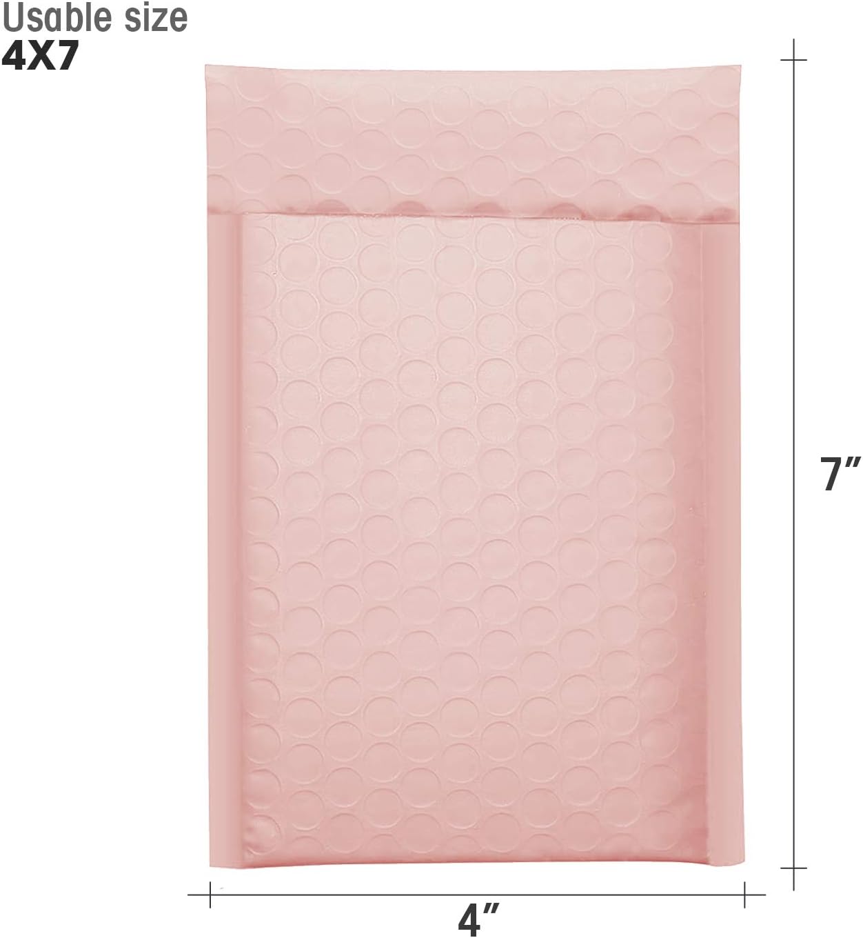 Switory 50Pcs Poly Bubble Mailers, 10.2x17.7cm Padded Envelopes Bubble Lined Wrap Polymailer Bags for Shipping Packaging Mailing Self Seal, Pale Pink (Outside Size: 10.2x22.3cm) - Image 6