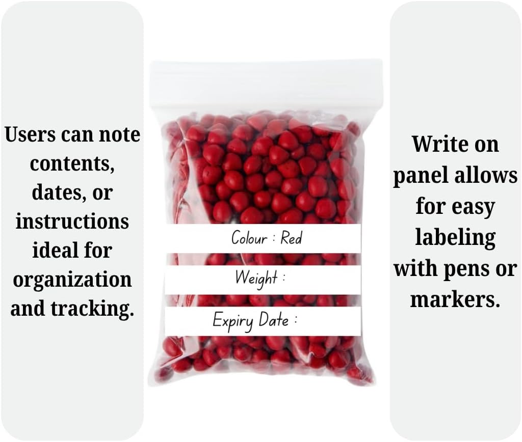 Pack of 300 Bags - 6'' x 9'' Multipurpose Write on Panels/Stripe Grip Seal Reusable Resealable Strong Clear Plastic Polythene Storage Pouches - Various Quantities Available (300) - Image 3