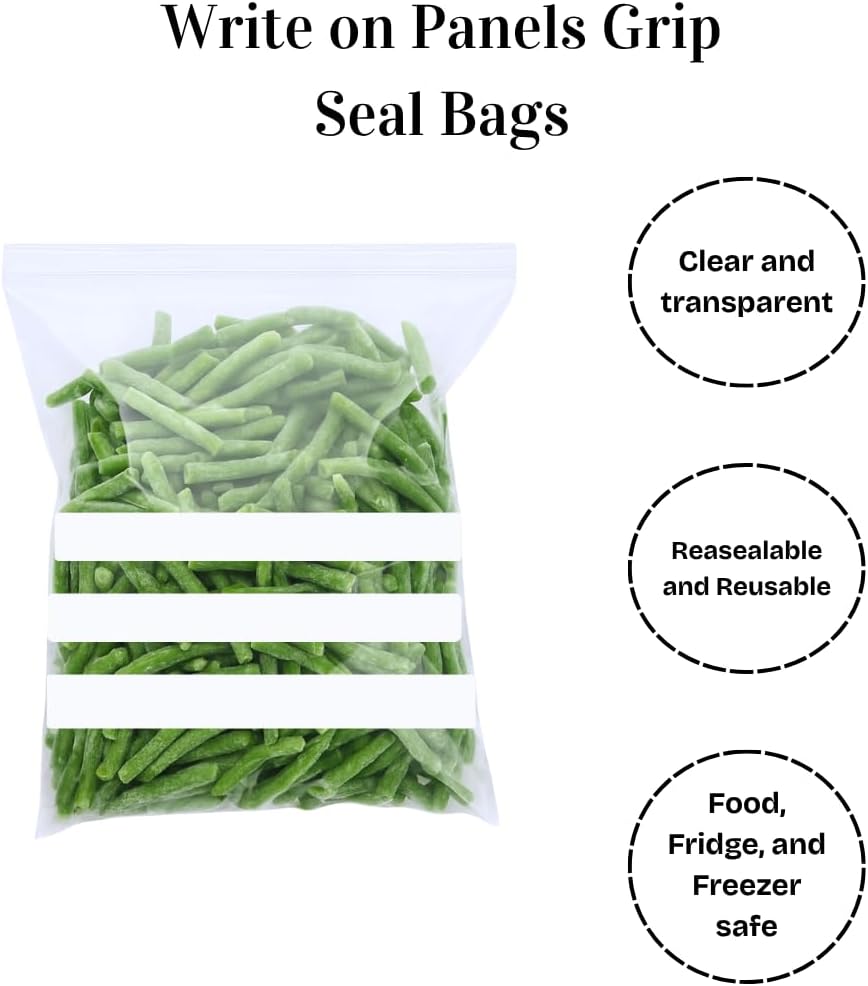 Pack of 300 Bags - 6'' x 9'' Multipurpose Write on Panels/Stripe Grip Seal Reusable Resealable Strong Clear Plastic Polythene Storage Pouches - Various Quantities Available (300) - Image 6