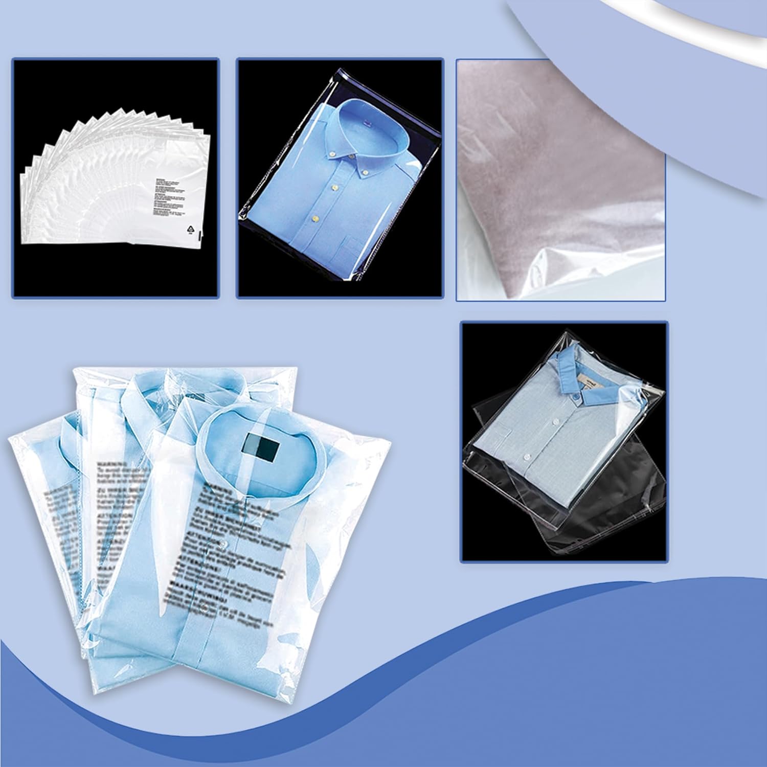 100 Pcs Clear Plastic Self Seal Garment Clothing Bags 9" x 12- Clear Opp Bags for Postage - Image 6