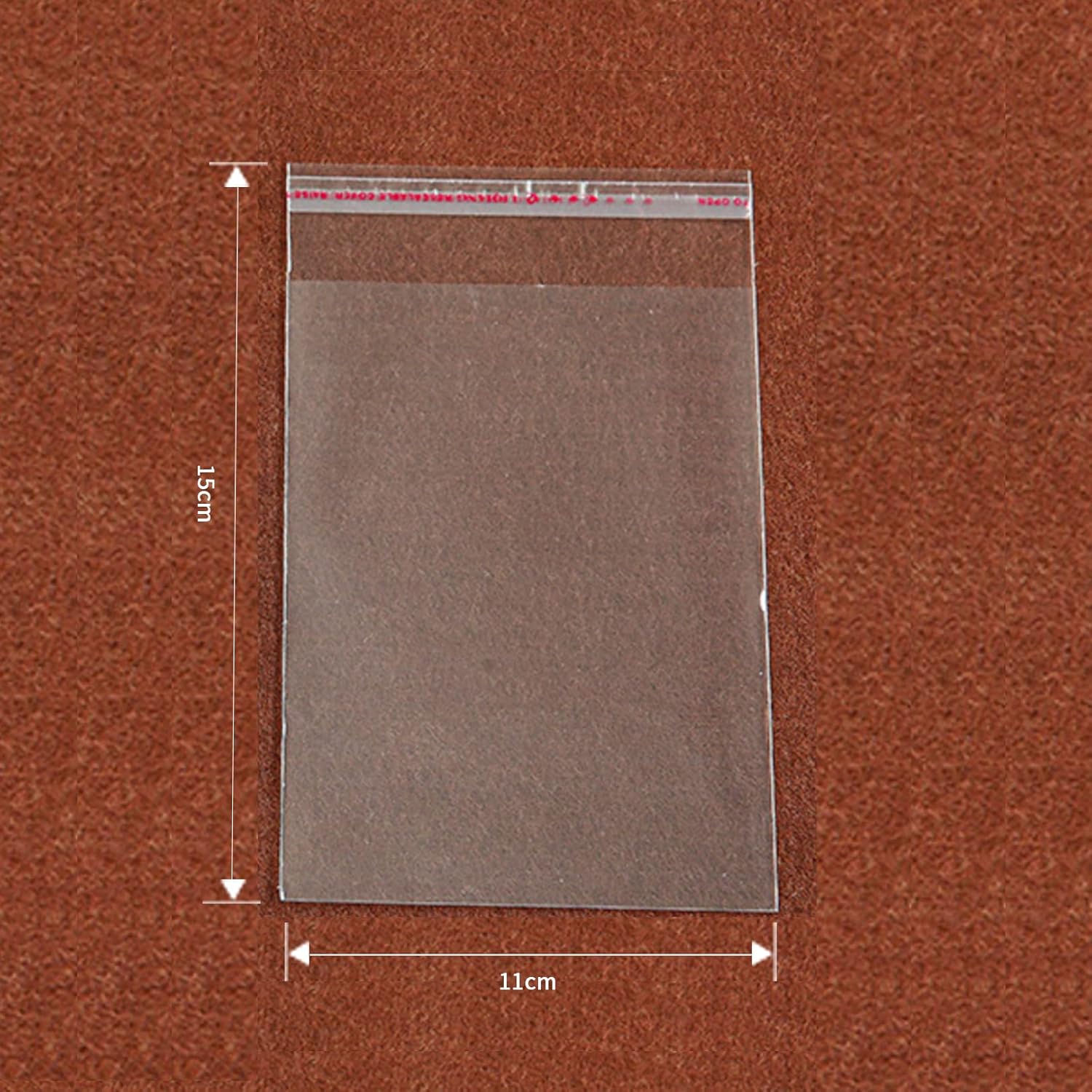 100pcs Self Seal Clear Cellophane Bags,10 * 15cm Self-Adhesive CookiesBags,Clear Resealable CellophaneBag Self Seal PlasticBags,Small Multi Purpose OPP Bags for DIY Handmade etc - Image 2