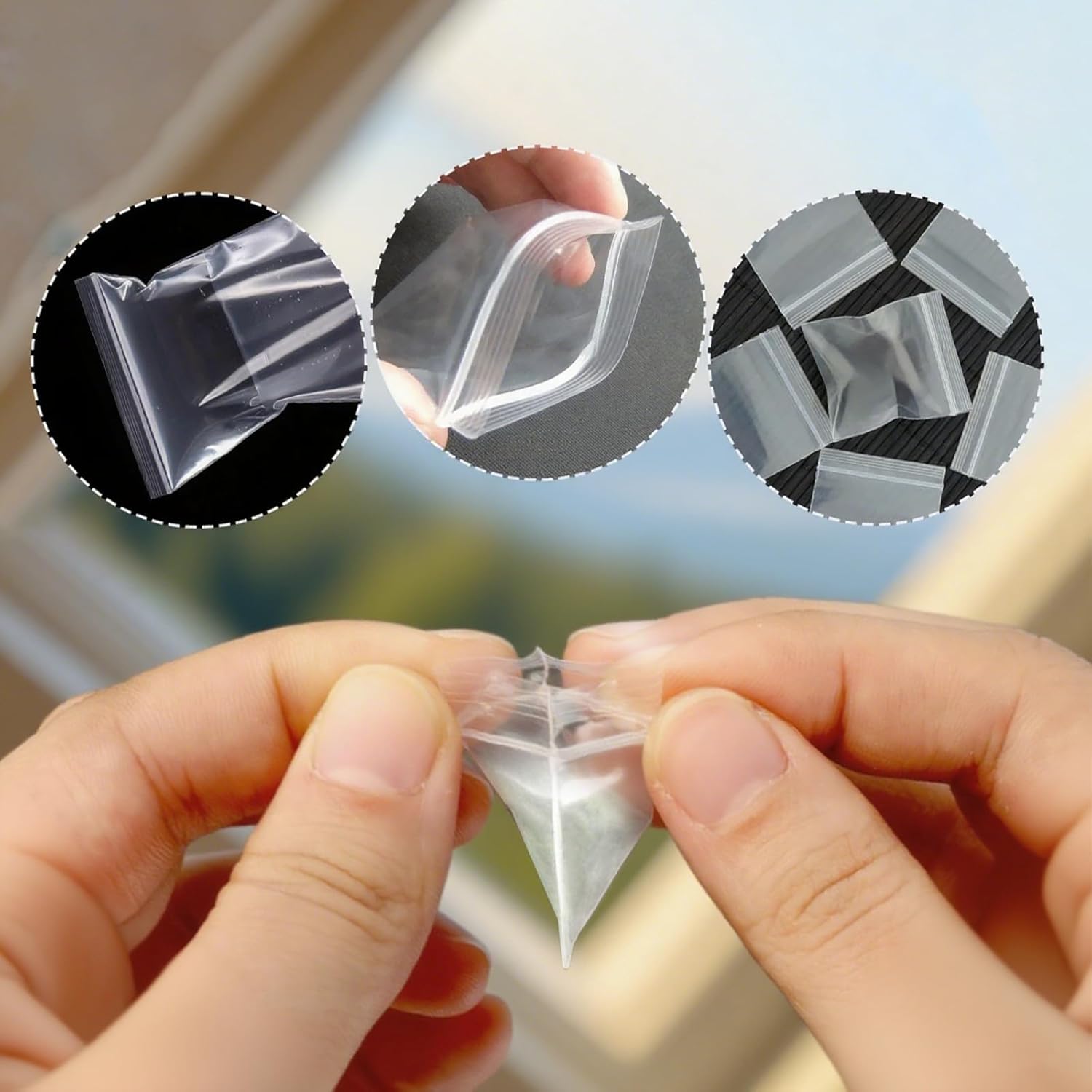 Zip Lock Bags Reusable 40x30 mm, 200 Pieces Mini Plastic Bag Resealable Grip Seal Clear Baggies Polythene Pouches for Jewellery Earrings Cookies Sweets Screws - Image 6