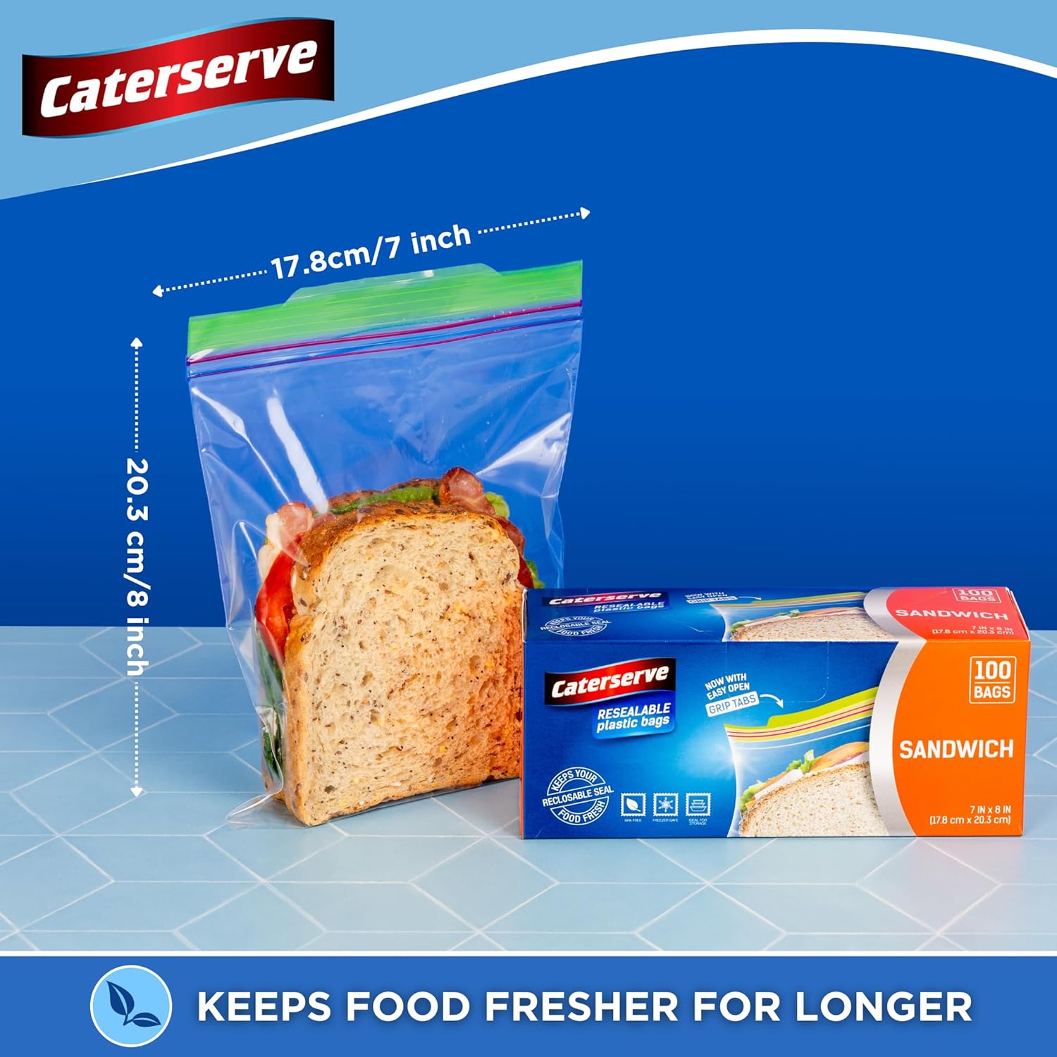 Plastic Sandwich Bags – Zip Food Bags – Transparent Lunch Bags with Ziplock Closure – 200 pcs Small Snack Bag – 7 x 8-inch Freezer Bags – Non-BPA Plastic – Reusable Sandwich Bags for School and Work - Image 2