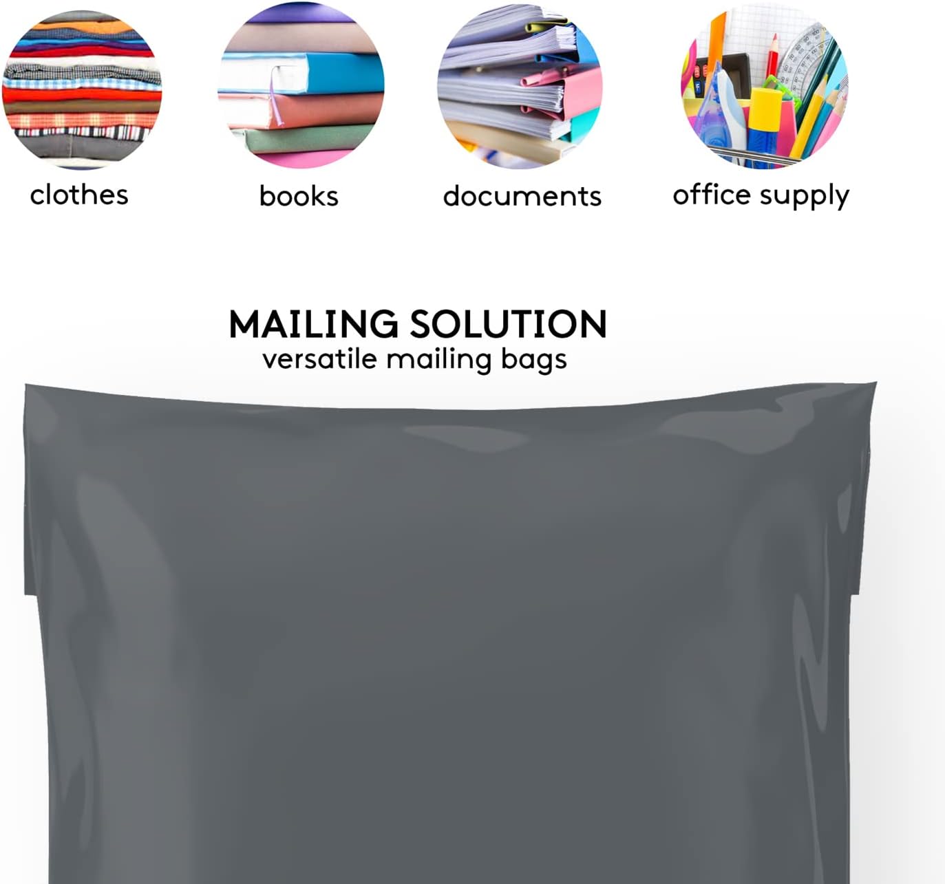 Mailing Bags, Grey Parcel Delivery Bags with Self-Seal Closure, Flexible Lightweight and Tear Proof Postal Mailing Bags, Multipack Mailing Envelope Bags (09x12, 100pk) - Image 5