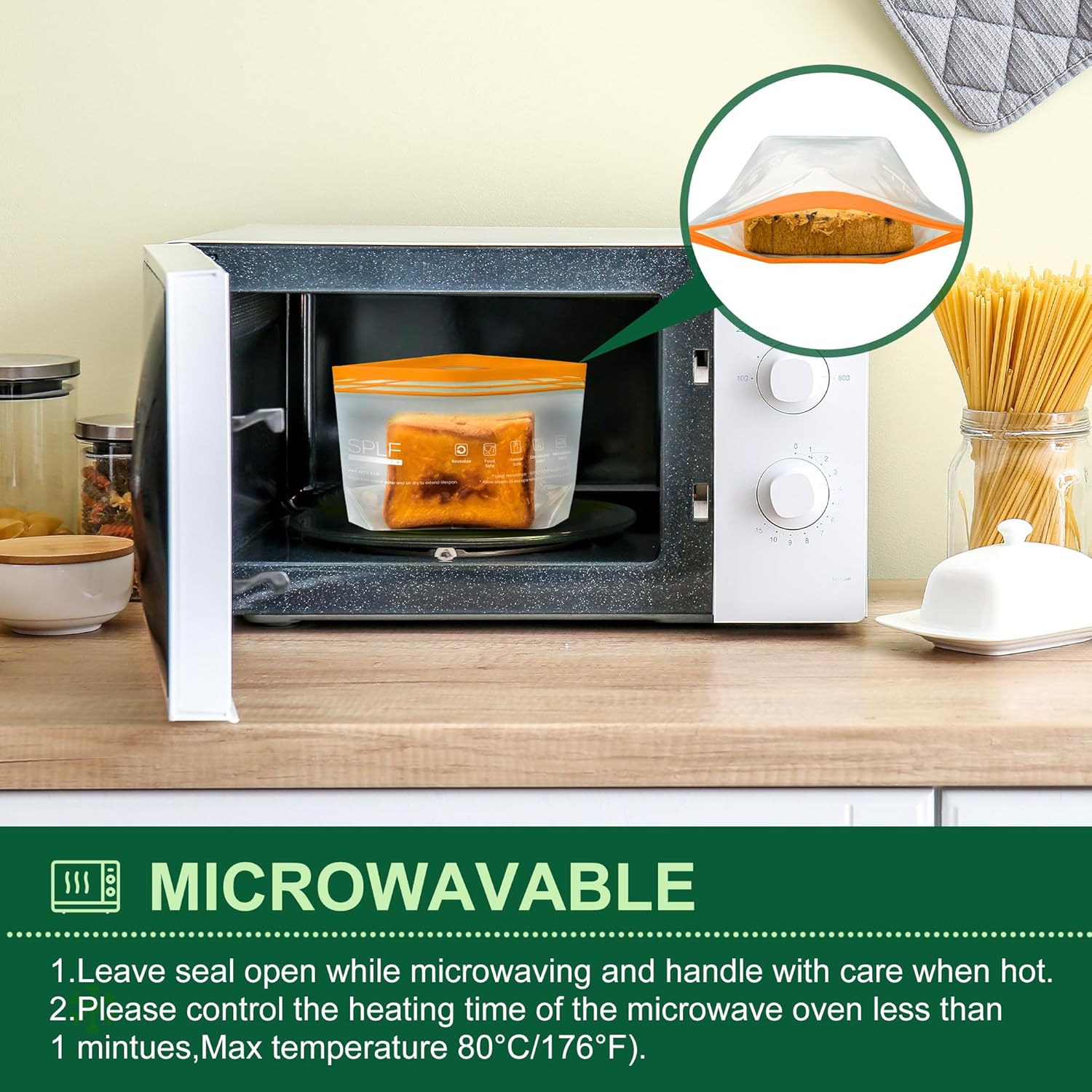 SPLF 15 Pack Reusable Gallon Freezer Bags Dishwasher Microwave Safe, Extra Thick 1 Gallon Ziplock Food Storage Bags, Leakproof Food Containers for Meal Prep, Fridge Kitchen Organization - Image 4