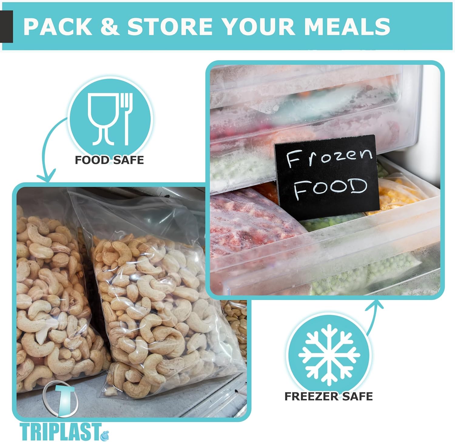 Triplast Grip Seal Clear Plastic Bags - Pick Qty & Size: 200 x G7 (5.5x5.5") - Multipurpose Resealable Polythene Pouches - Click & Seal Small Plastic Bags for Souvenirs, Accessories & Jewellery - Image 4