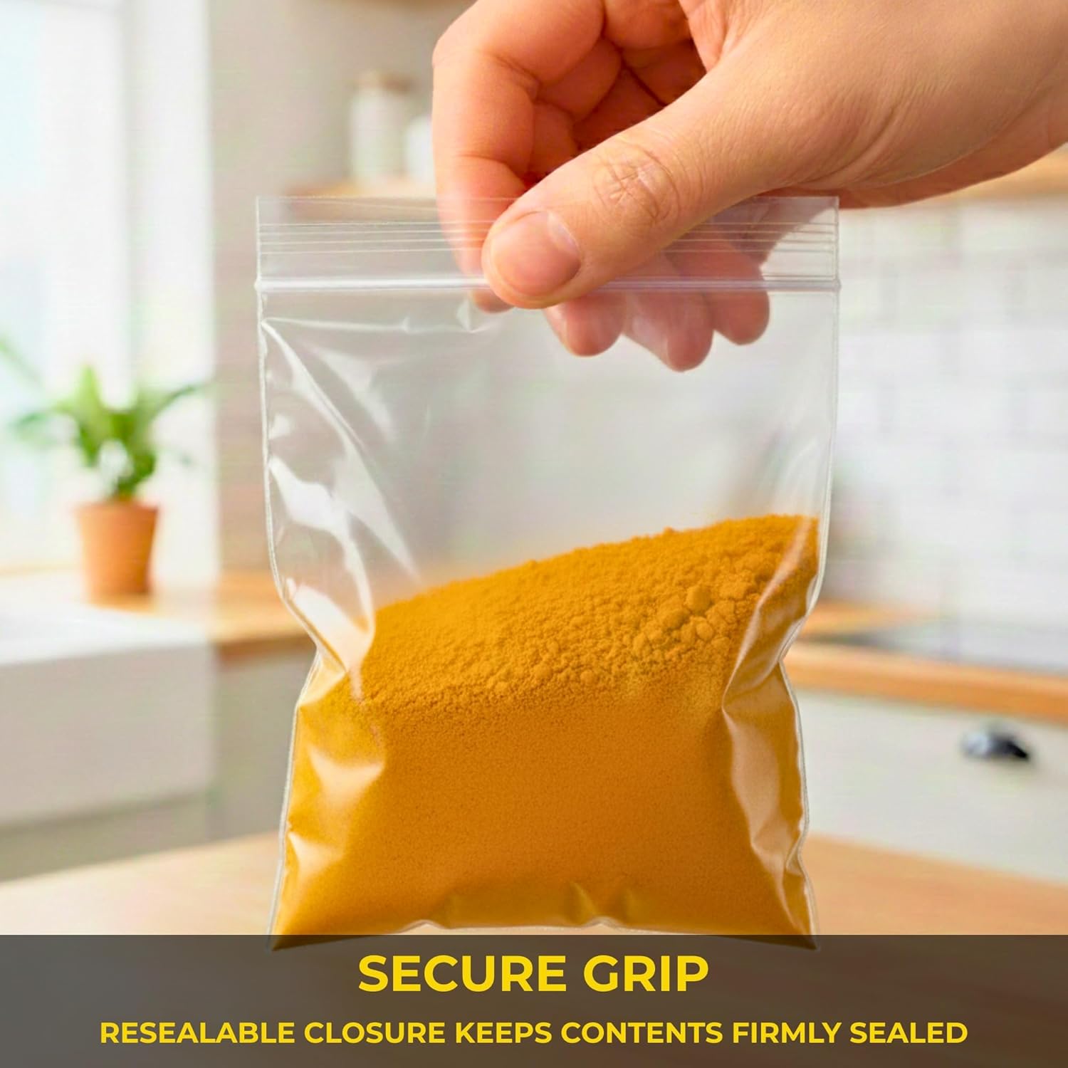 500 Zip Seal Bags Clear Plastic Zip Lock Food Storage, Small Plastic Pouches with Zips, Self Seal, Resealable Packaging for Freezer, Jewellery, Medicine, Office, Mailing and Craft Use 3.5 x 4.5 Inch - Image 4