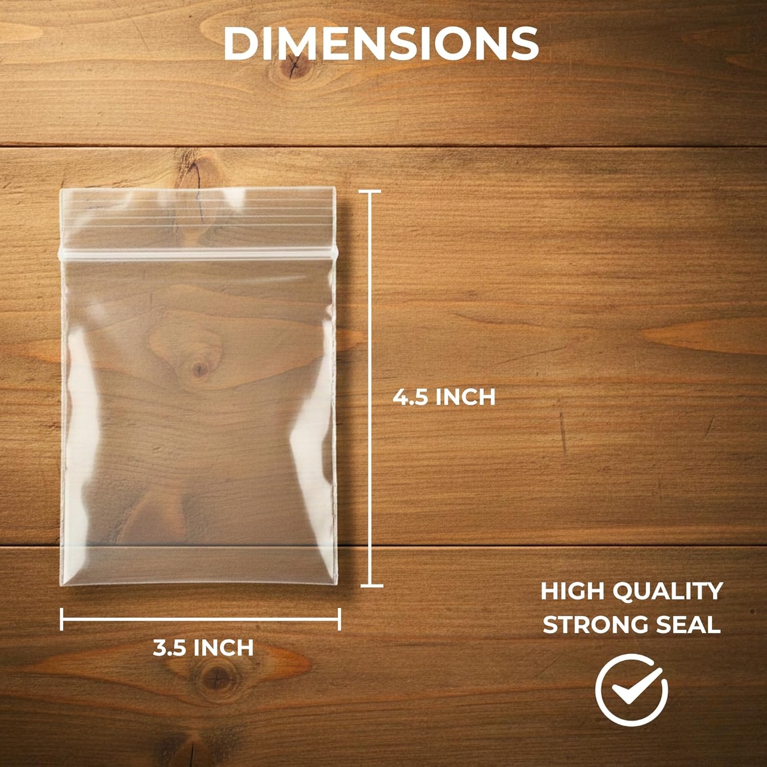 500 Zip Seal Bags Clear Plastic Zip Lock Food Storage, Small Plastic Pouches with Zips, Self Seal, Resealable Packaging for Freezer, Jewellery, Medicine, Office, Mailing and Craft Use 3.5 x 4.5 Inch - Image 8