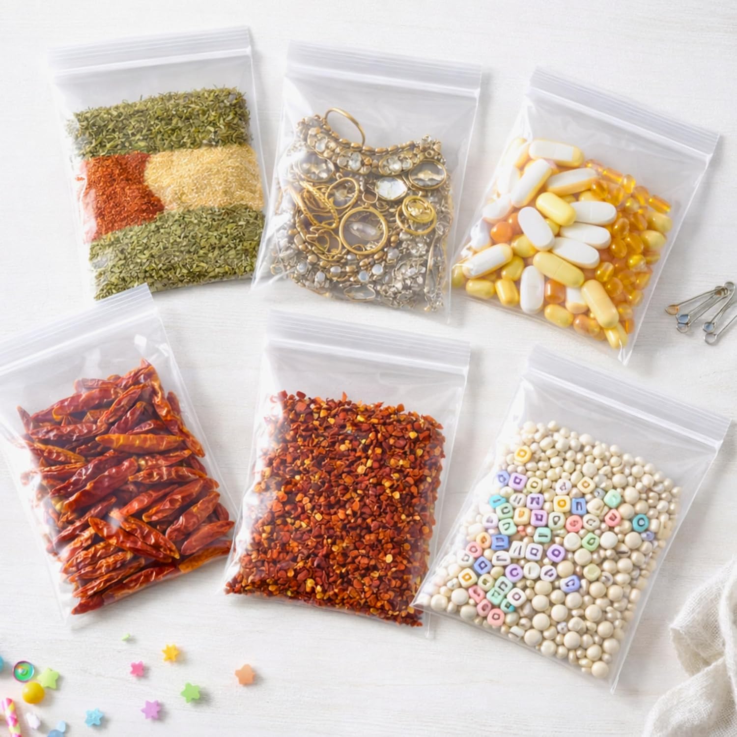 500 Zip Seal Bags Clear Plastic Zip Lock Food Storage, Small Plastic Pouches with Zips, Self Seal, Resealable Packaging for Freezer, Jewellery, Medicine, Office, Mailing and Craft Use 3.5 x 4.5 Inch - Image 10