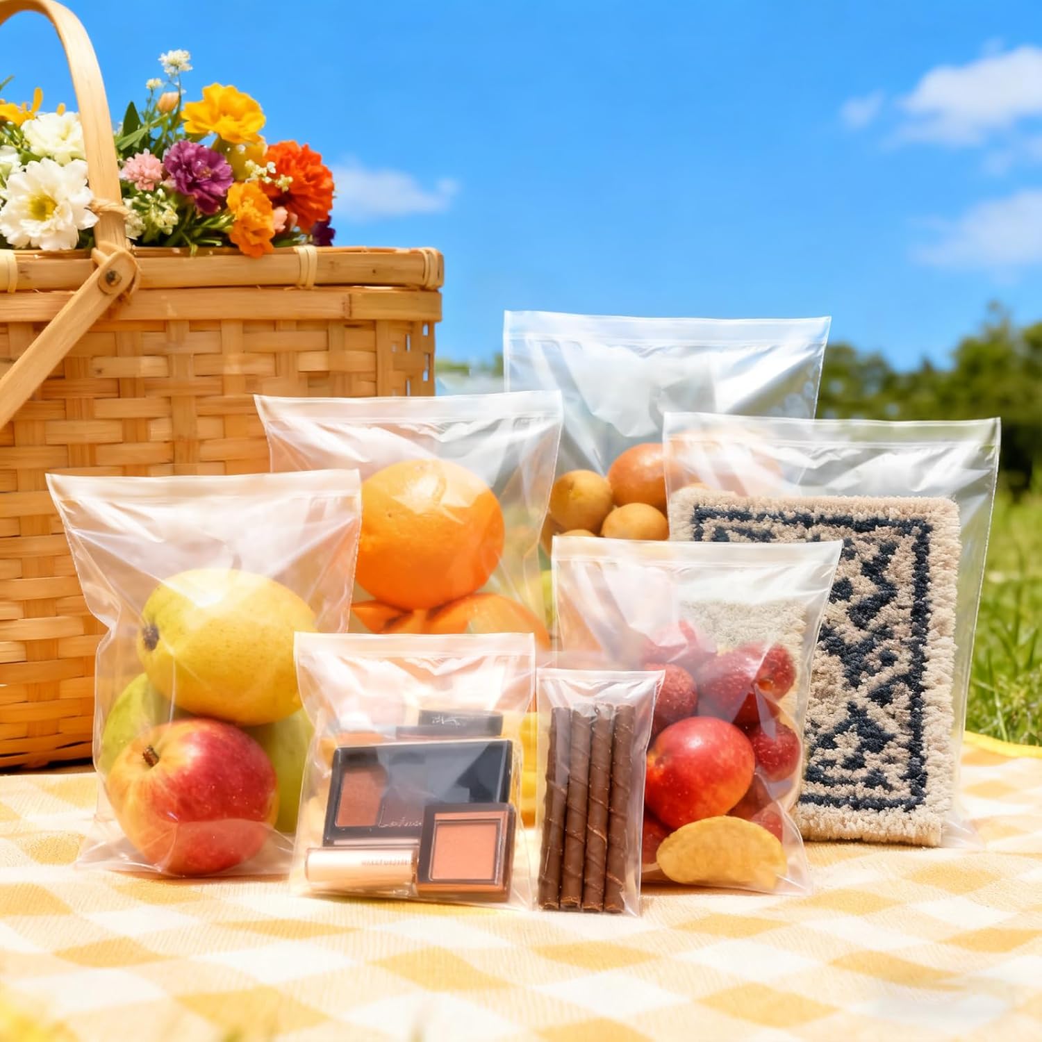 mawmuaw 400 Pieces Clear Cellophane Bags 5x8 cm Self Adhesive Plastic Bags Reusable OPP Small Self Seal Cookie Bag for Biscuits Sweets Bread Jewellery DIY Handmade - Image 7