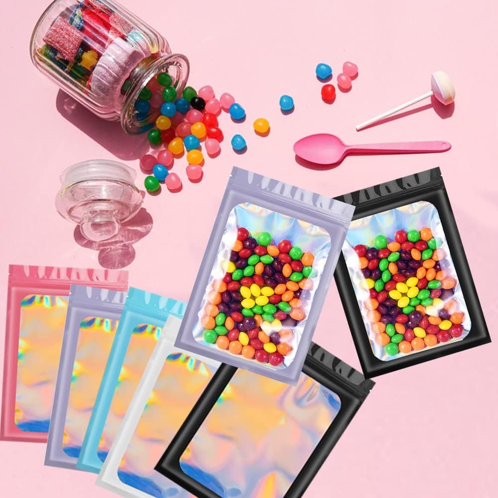 6x10cm 100 Grip Foil Ziplock Bags, Pink Small Clear Plastic Bags, Resealable Storage Pouches, Poly Zip Lock Bags, Perfect for Kitchen Storage, Jewellery, Diamond Painting, Small Cookies and Sweets - Image 6