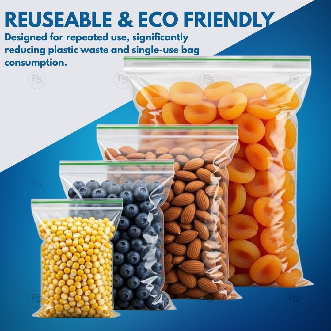 100 Grip Seal Bags 50 x 50mm | Reusable Strong Zip Lock | Small Clear Resealable Plastic Bags | Polythene Packaging for Food Storage, Jewellery - by FOGG Supplies (50 x 50) - Image 3