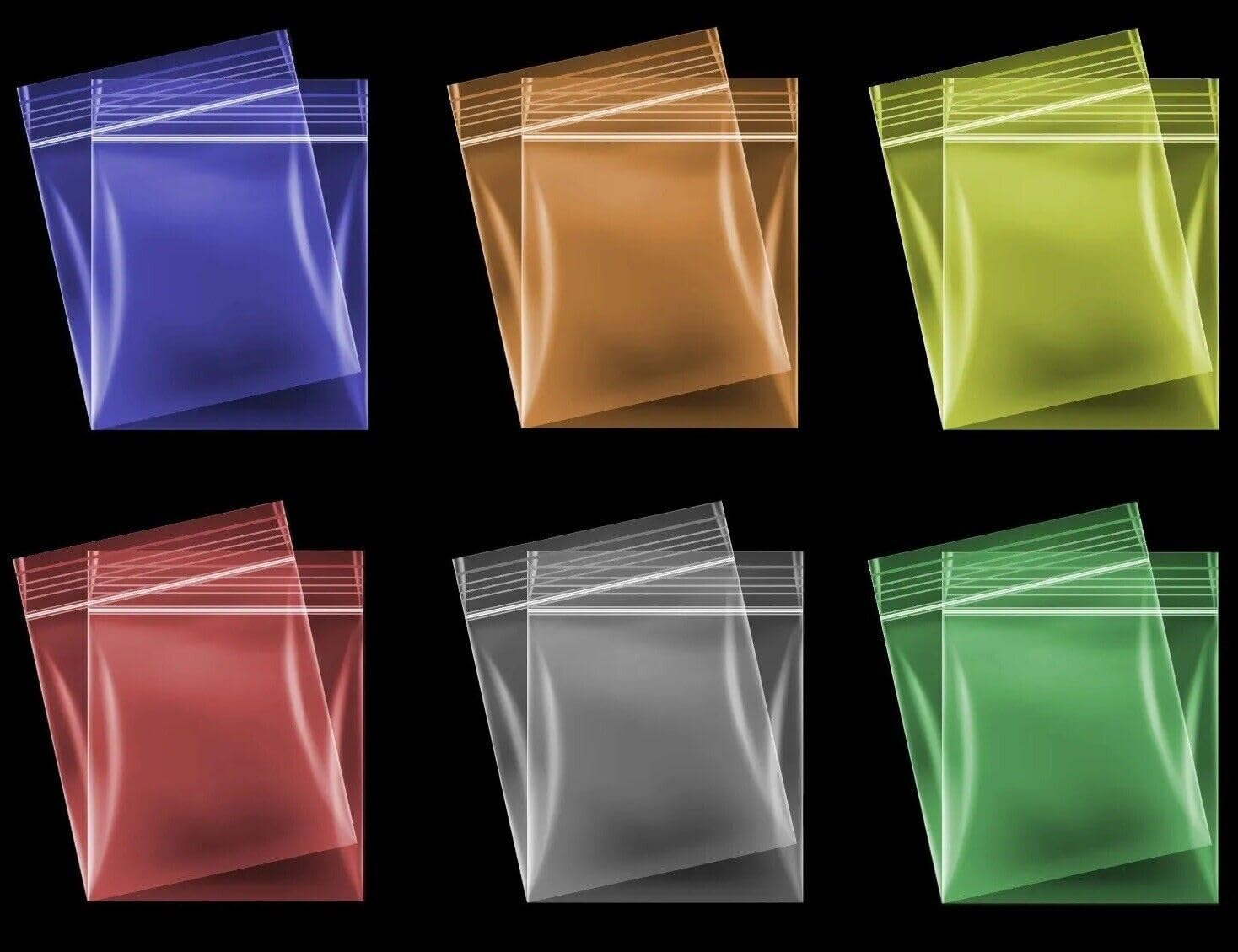 Grip Seal Polythene Zip Lock Bags, 50mm x 50mm, Clear, Pack of (Black 100pcs (2"x 2"(5x5cm))) - Image 2