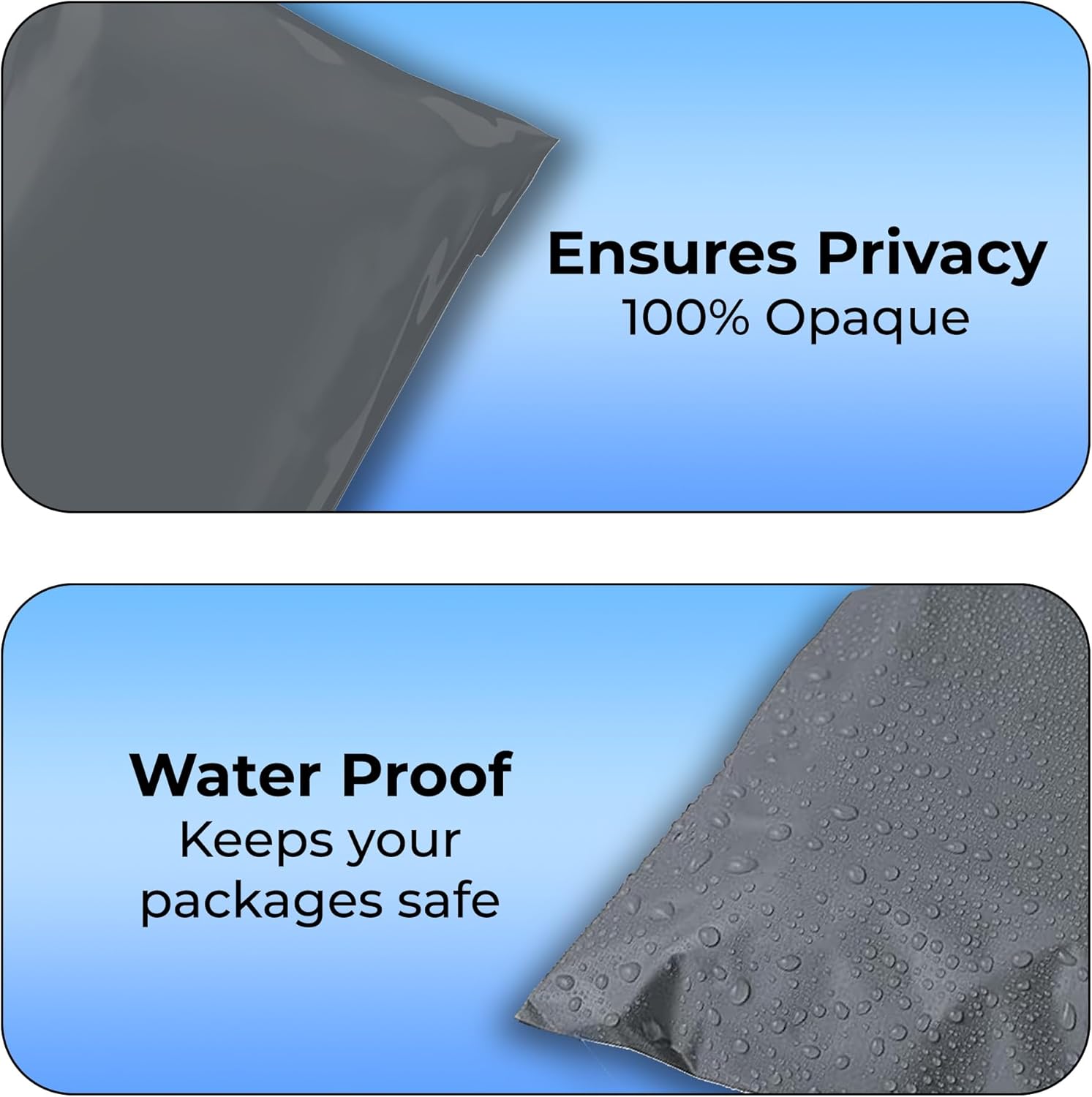 Double Dragon 125 Mixed Size Self-Seal Mailer Bags | Tamper-Proof Plastic Packaging for Mailing, Postage, Shipping & Delivery | Grey (5 Sizes | Small to Large | 25 Each) - Image 5