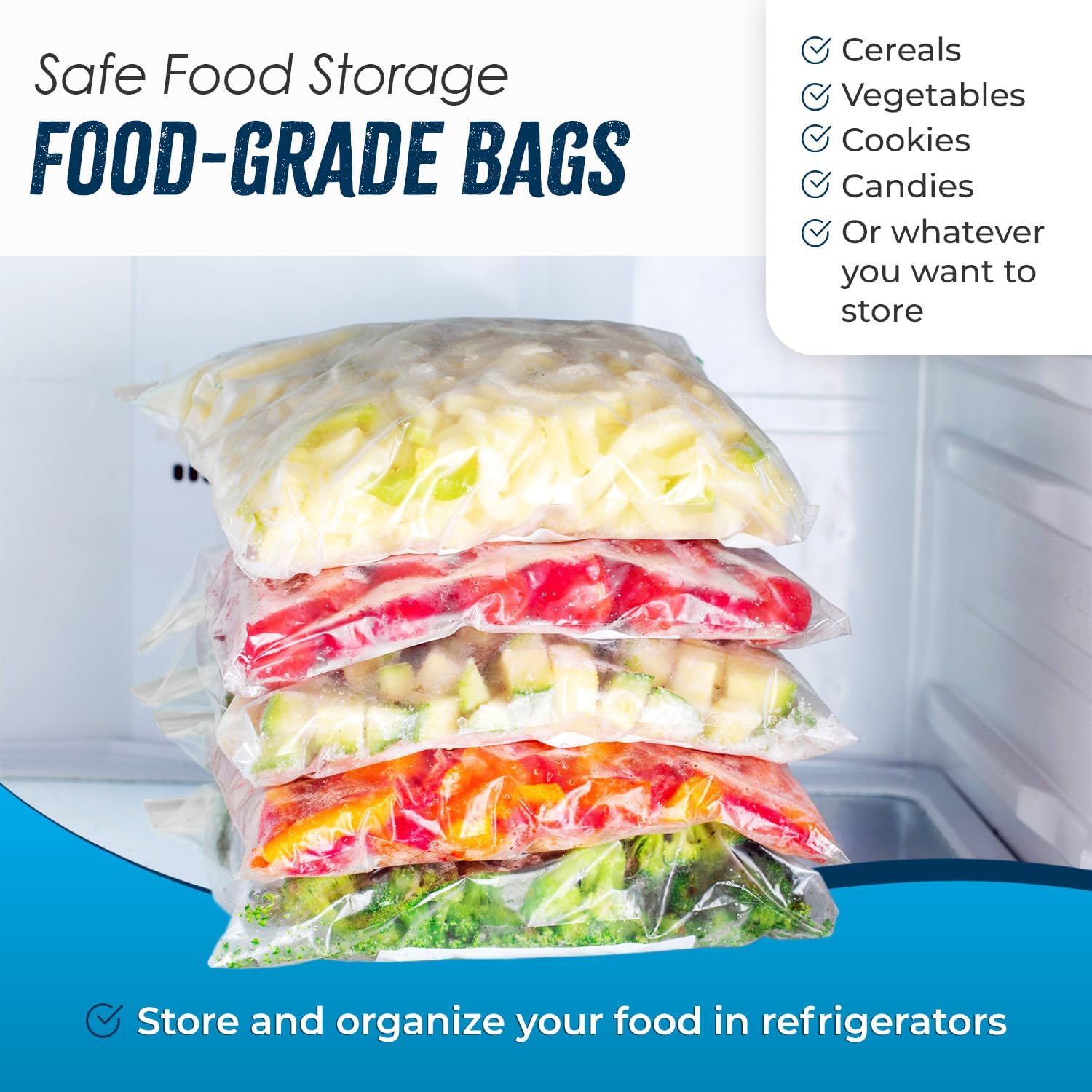 100 Grip Seal Freezer Bags *CHOOSE YOUR SIZE*| Strong Resealable and Reusable Clear Plastic Zip Lock Bags |Used for Food Storage Jewellery Medicine (7.5 x 7.5 Inch) - Image 6