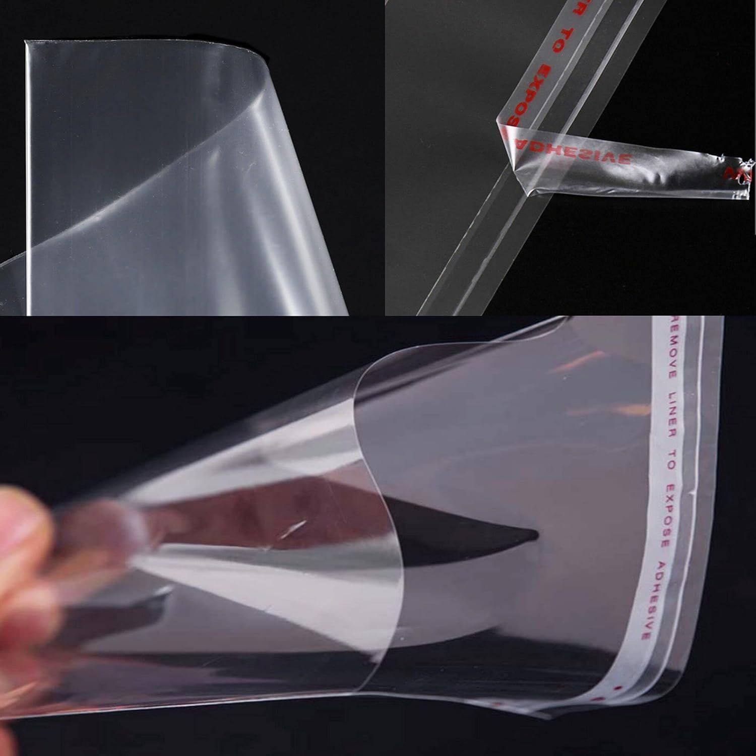 Self Adhesive Cellophane Bags 3"x3" 200pcs Small Clear Self Sealing Cello Bags 50µm Tiny Transparent OPP Poly Bags for Seeds Jewelry Earrings Coins Candies Bakery Cookies(11 Sizes for Choosing) - Image 7