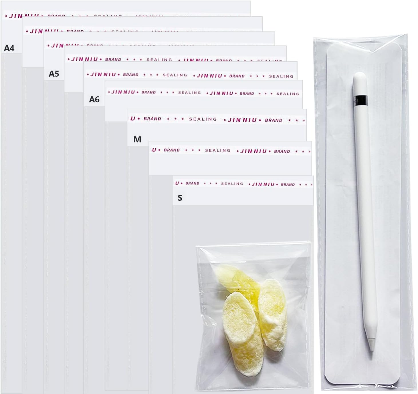 100pcs Clear 9x12.5" Cellophane Bags, A4 File Fit, Food Safe, Multi-purpose, Not Easy to Split, Custom Size, Polypropylene, Packing Material