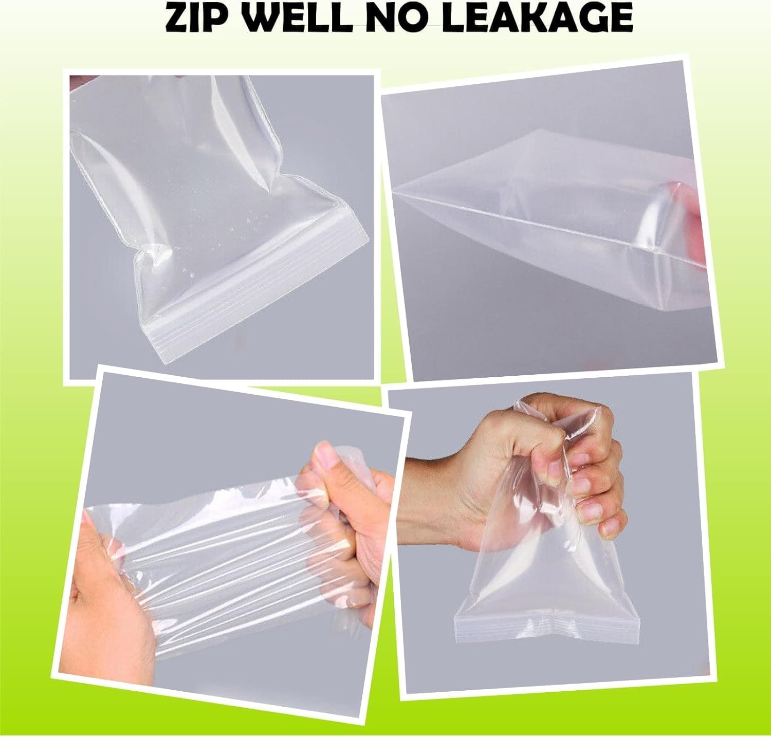 JeeJaan® 100 Pcs of Grip Seal Bags GL-7 5.5" x 5.5" | Heavy Duty Cellophane Bags | Resealable Clear Plastic Food Storage Bag & Freezer Bag for Kitchen, Jewelry, DIY, Office Stationery Storage - Image 2