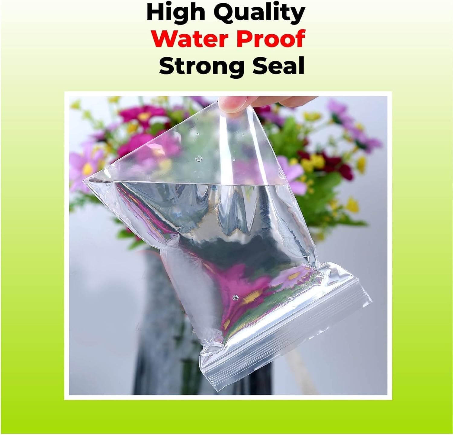 JeeJaan® 100 Pcs of Grip Seal Bags GL-7 5.5" x 5.5" | Heavy Duty Cellophane Bags | Resealable Clear Plastic Food Storage Bag & Freezer Bag for Kitchen, Jewelry, DIY, Office Stationery Storage - Image 3