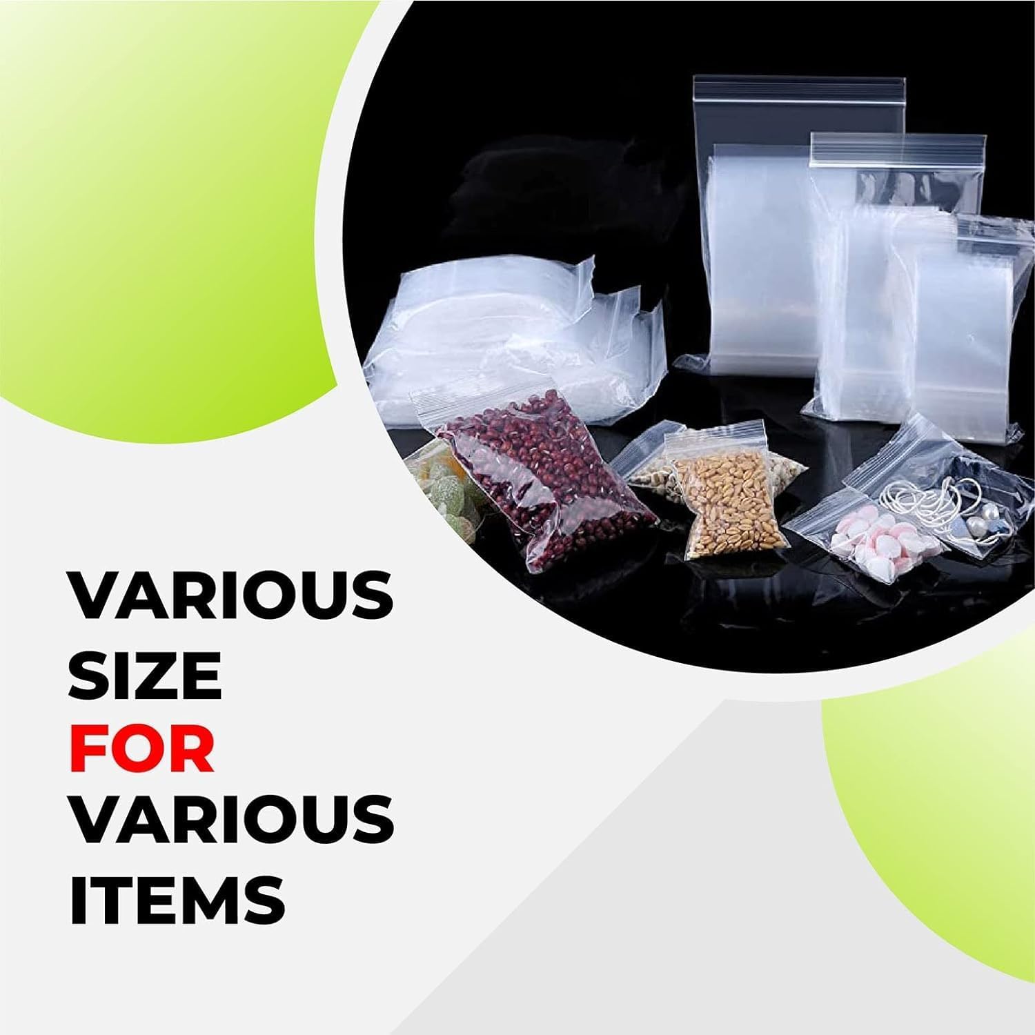 JeeJaan® 100 Pcs of Grip Seal Bags GL-7 5.5" x 5.5" | Heavy Duty Cellophane Bags | Resealable Clear Plastic Food Storage Bag & Freezer Bag for Kitchen, Jewelry, DIY, Office Stationery Storage - Image 4