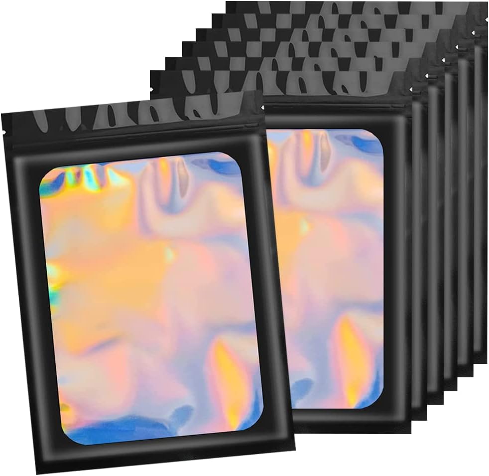 7x10cm 100 Grip Foil Ziplock Bags, Small Clear Plastic Bags, Resealable Storage Pouches, Poly Zip Lock Bags, Perfect for Kitchen Storage, Jewellery, Diamond Painting, Small Cookies and Sweets