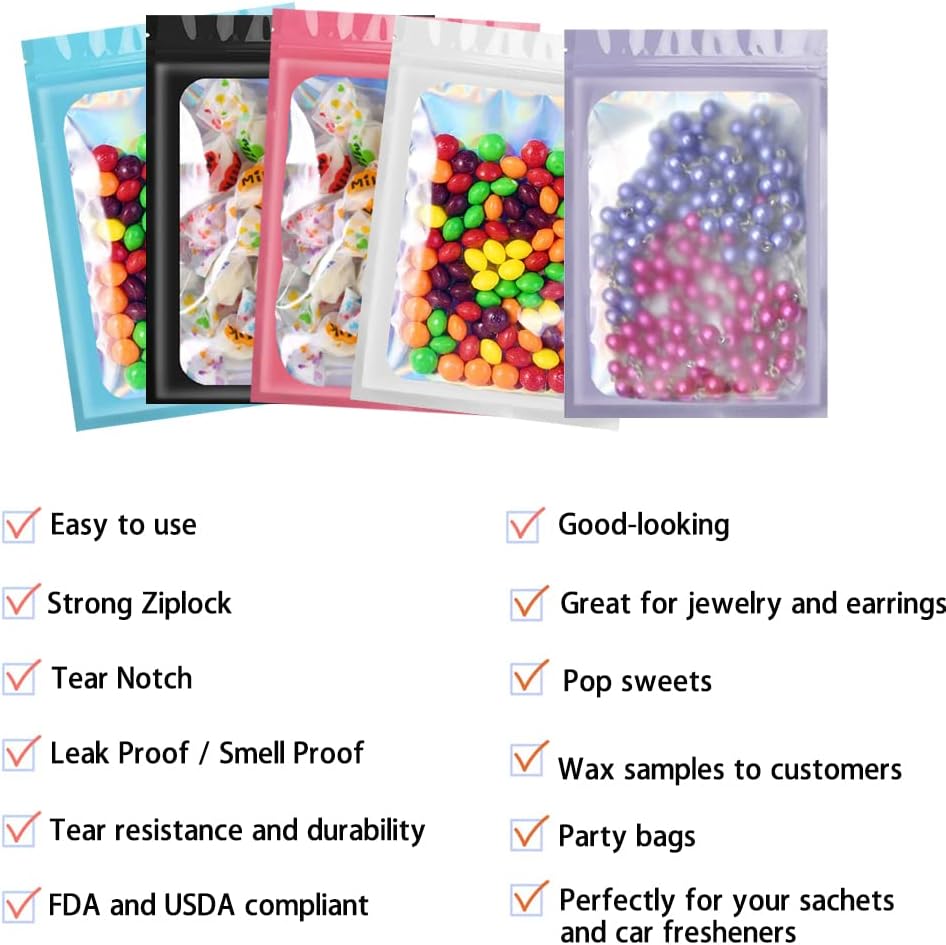7x10cm 100 Grip Foil Ziplock Bags, Small Clear Plastic Bags, Resealable Storage Pouches, Poly Zip Lock Bags, Perfect for Kitchen Storage, Jewellery, Diamond Painting, Small Cookies and Sweets - Image 7