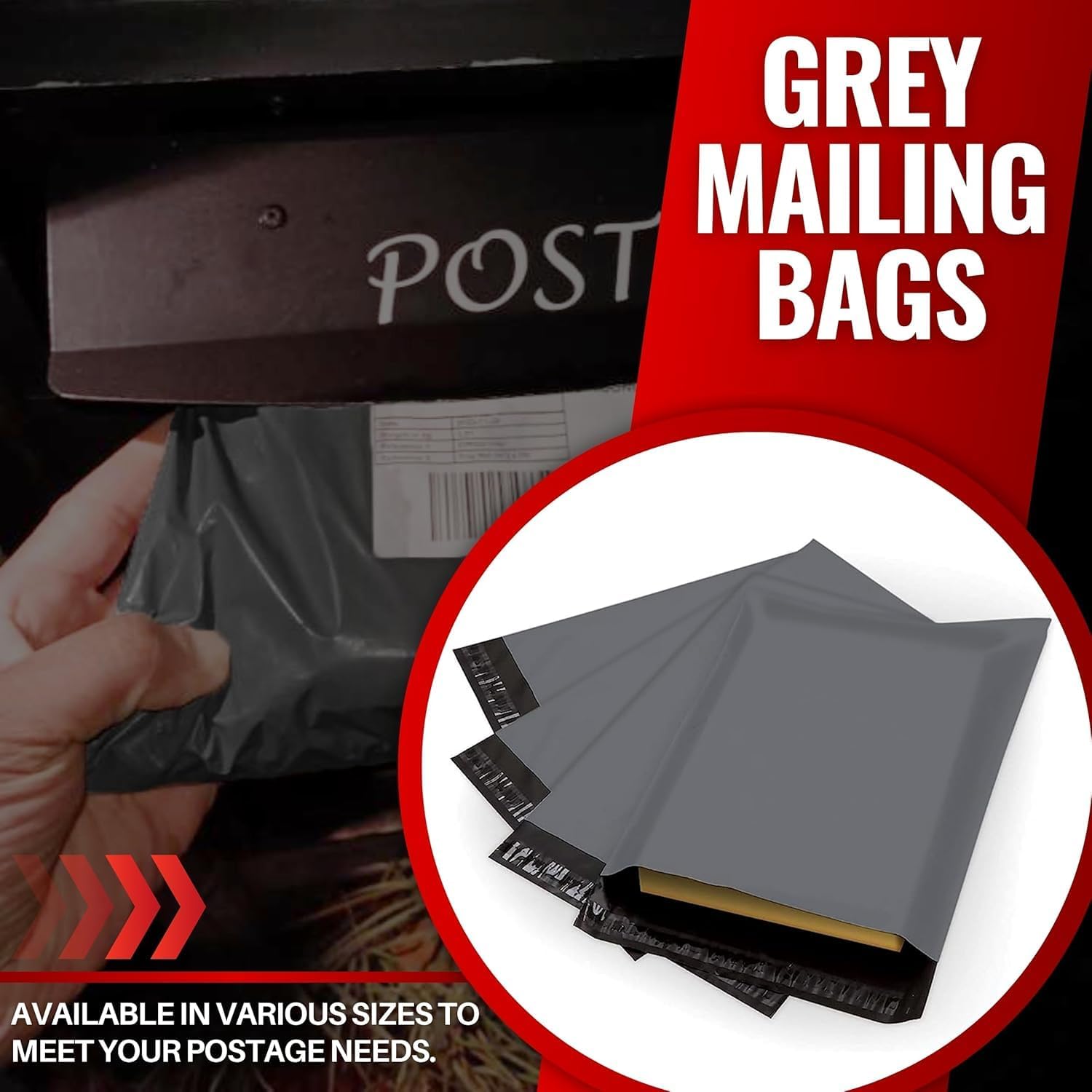 JeeJaan® 50 Grey Postage Bags 9 x 12 - (229 x 305mm) Strong Self Adhesive Waterproof and Tear-Proof Postal Bags Ideal for Shipping Purpose Mailing Bags - Image 7