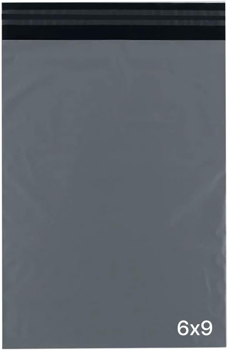 delka Mailing Bags, Durable Grey Poly Mailer Bags, Tear-Resistant Shipping Envelopes for Clothing, Documents, Strong Self-Seal Adhesive, Waterproof & Lightweight (6x9, 50PK)