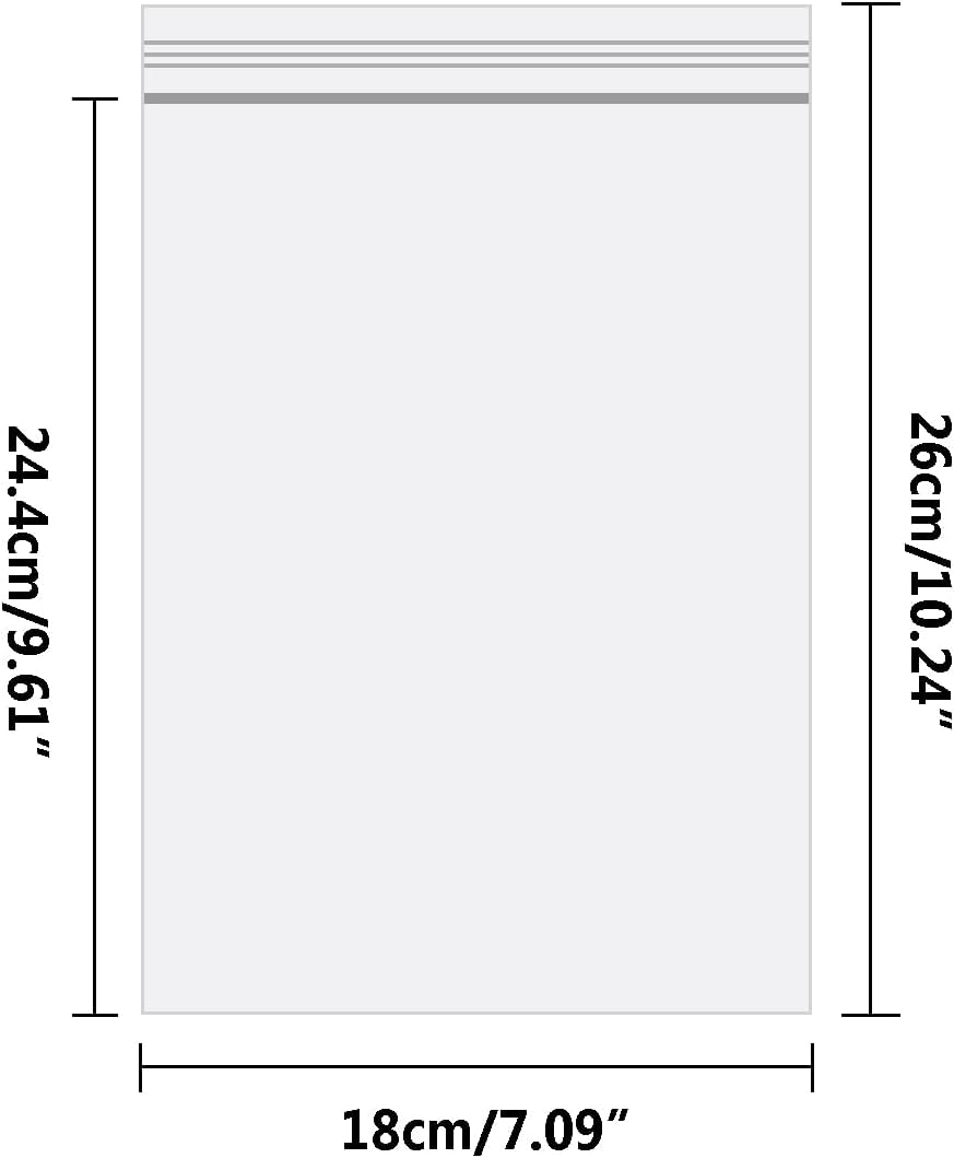 Resealable Clear Plastic Bags, Sealed Bag, Storage Bag, Press Seal Bags, Thickening and Durable, Apply to Kitchen, Office Supplies, Stationery Storage ect. 7.1x10.2"(18x26cm) 100PCS - Image 2
