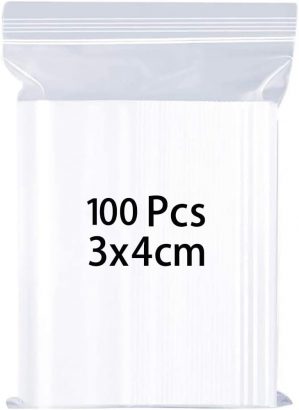 3x4cm 100 Grip Seal Bags, Small Cle...