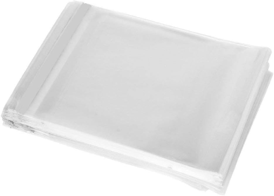 Cello Bags - Pack of 100 Crystal Clear Display Bags - Self Adhesive Peel Seal Plastic Bags for FBA by Sabco (6" x 9")