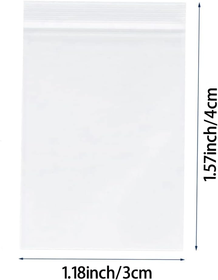 3x4cm 100 Grip Seal Bags, Small Clear Plastic Bags, Resealable Storage Pouches, Poly Zip Lock Bags, Perfect for Kitchen Storage, Jewellery, Diamond Painting, Small Cookies and Sweets - Image 2