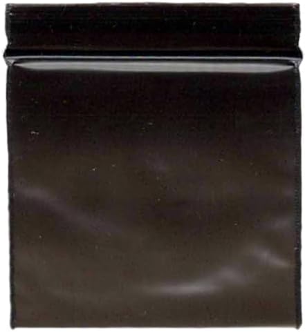 Grip Seal Polythene Zip Lock Bags, 50mm x 50mm, Clear, Pack of (Black 100pcs (2"x 2"(5x5cm)))