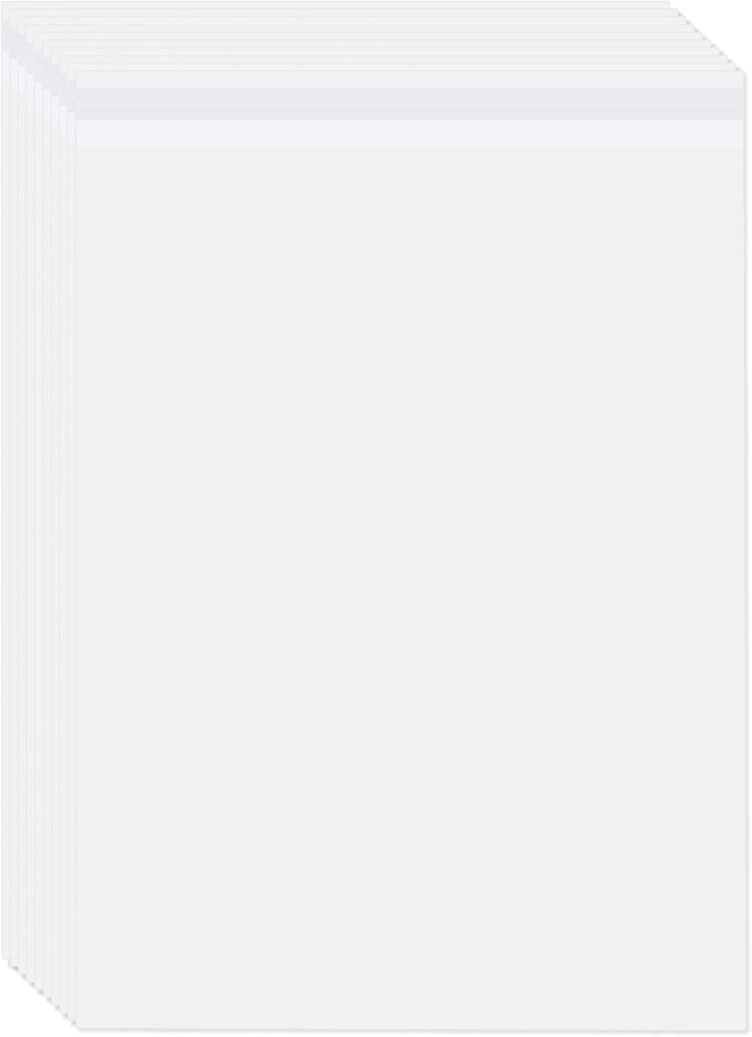 A3 Clear Self-adhesive Cello Bags - 100 Packs, 30.5x42cm Self-sealing Cellophane Display Bags, Food Safe, OPP for Prints, Cookies, Cards, Envelopes, Pictures (12 x 16.5 Inches)