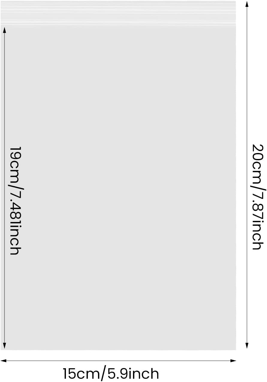 50 Grip Seal Bags, 15x20cm Clear Plastic Resealable Zip Poly Bags, Resealable Storage Pouches for Home, Kitchen - Image 3