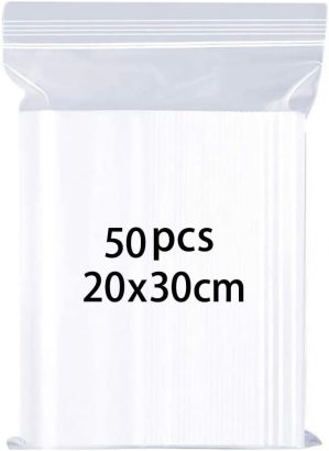 20x30cm 50 Grip Seal Bags, Small Cl...