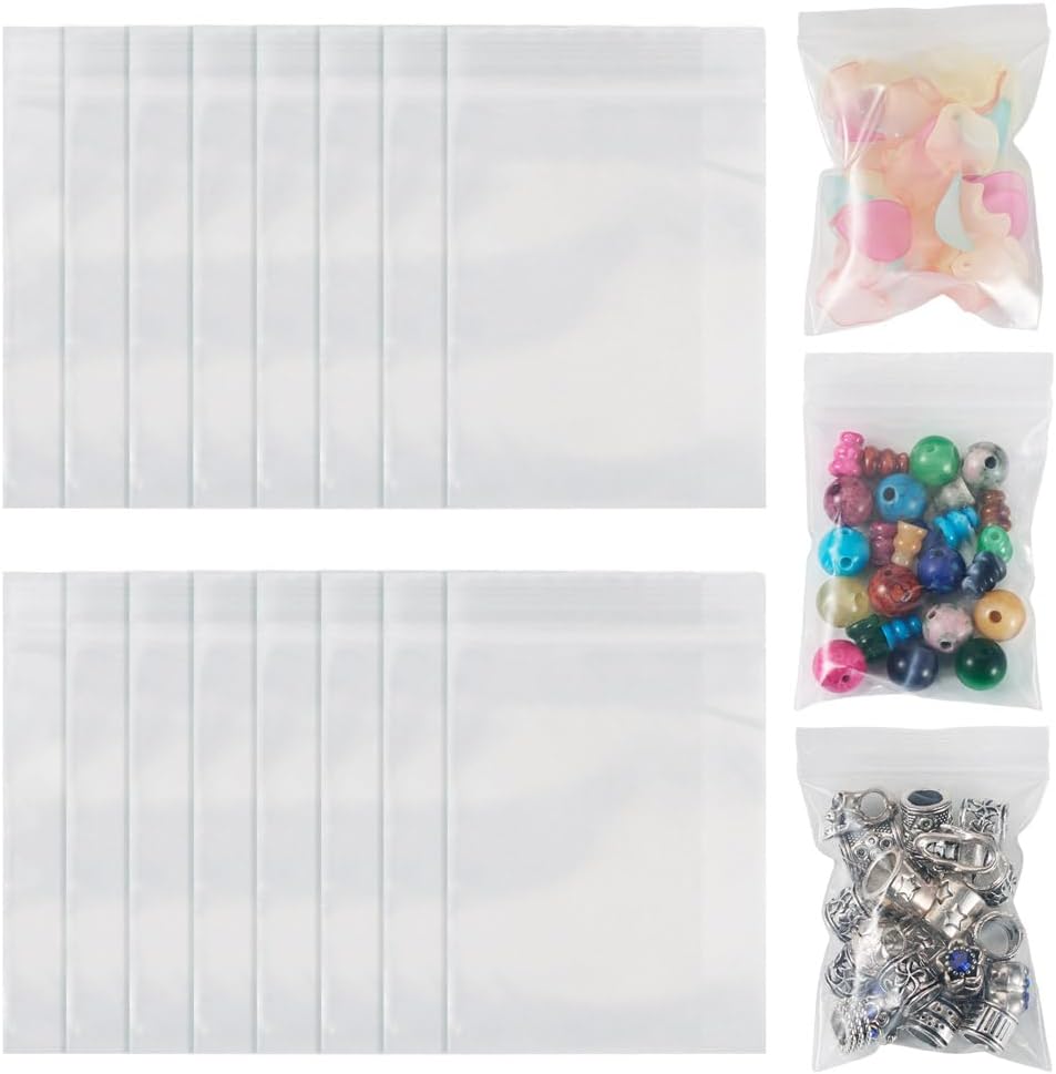 300Pcs/Set Rectangle Transparent Plastic Zip Lock Bags Organizer Storage Clear Top Seal Pouch Self Seal Resealable Packaging Bag 6x4cm - Image 3