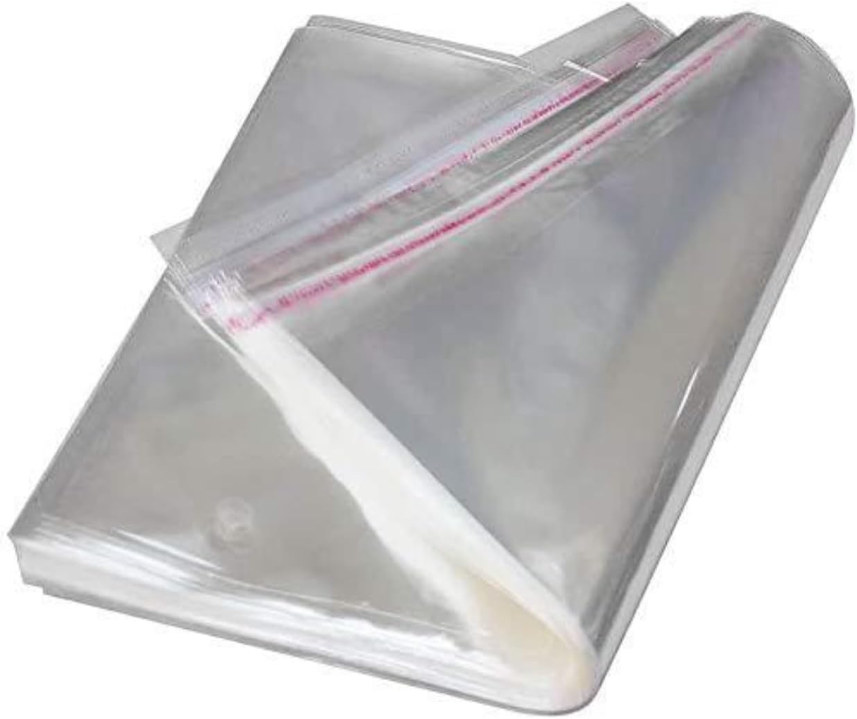 100 pcs 12"x 16" Inch Clear Poly Bags Bulk Adhesive Envelopes Self Seal Cellophane Large Self Seal Flap Easy Peel Cello Plastic Bags 2 Mil, Fit T-Shirts Books mailing Large items